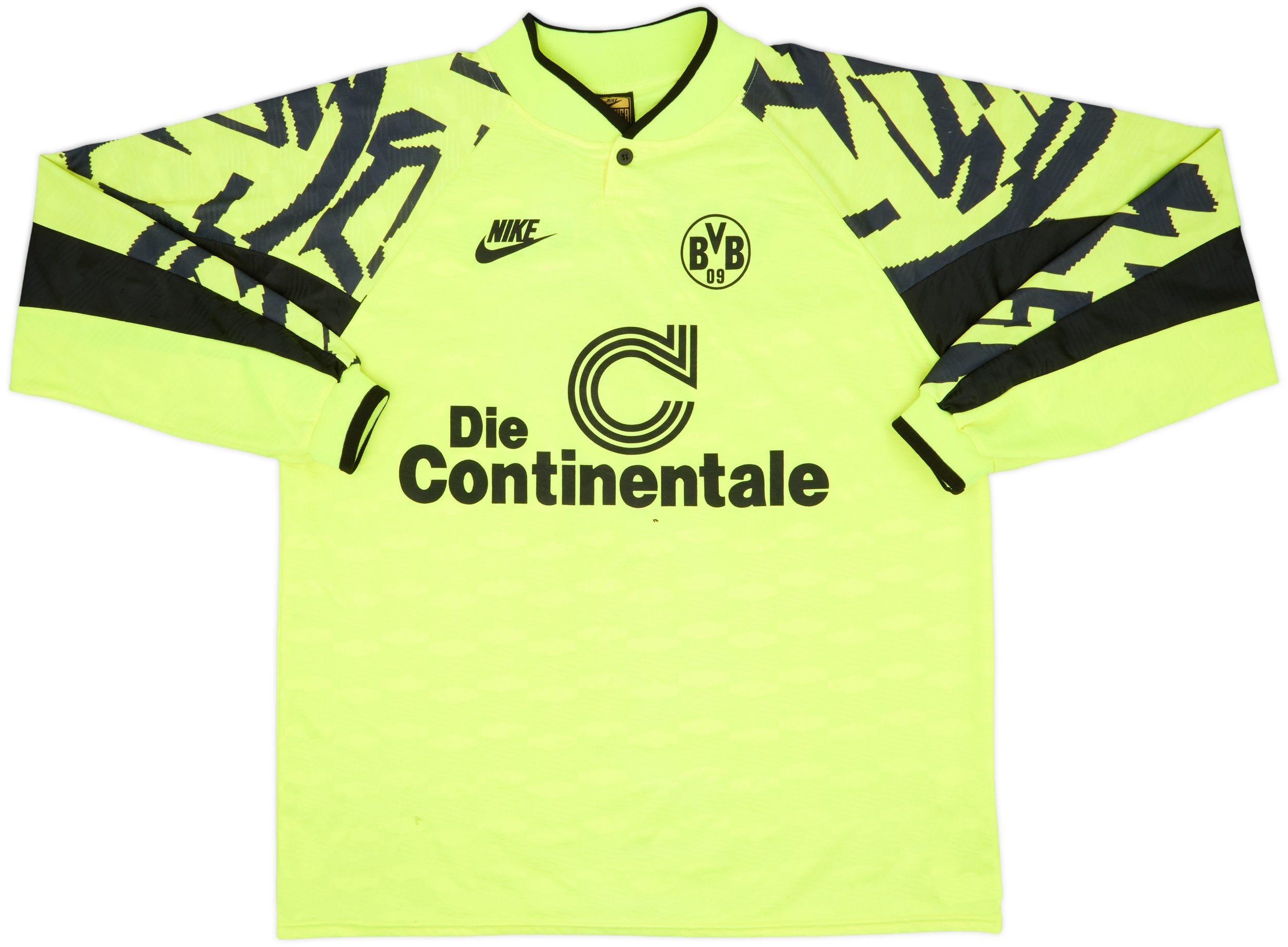 1991-92 Borussia Dortmund Home L/S Shirt - 7/10 - (XXL)