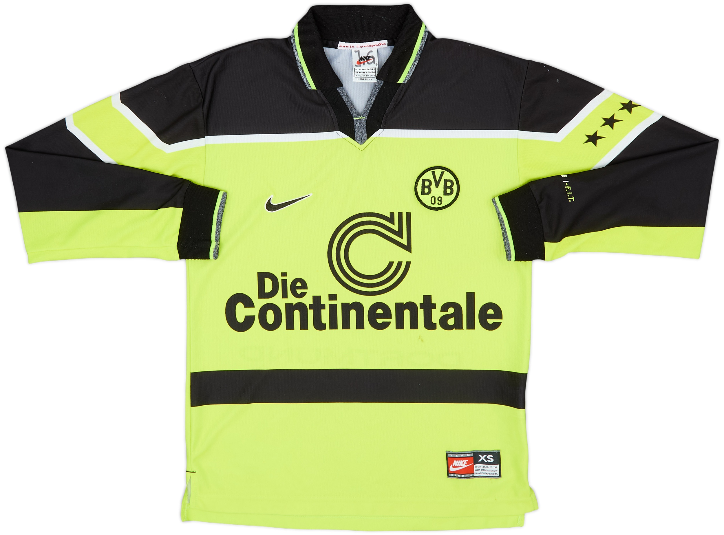 1997-98 Borussia Dortmund Home L/S Shirt - 7/10 - (XS)