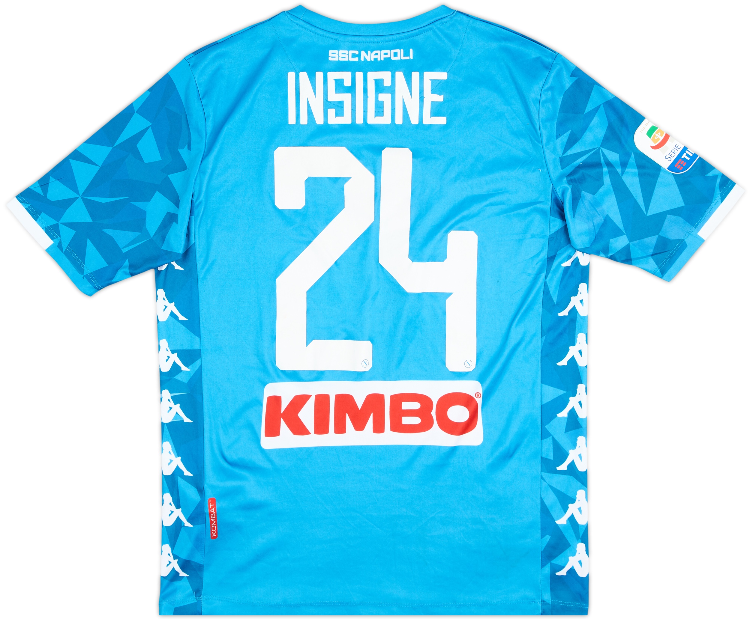 2018-19 Napoli Signed Home Shirt Insigne #24 - 6/10 - (M)