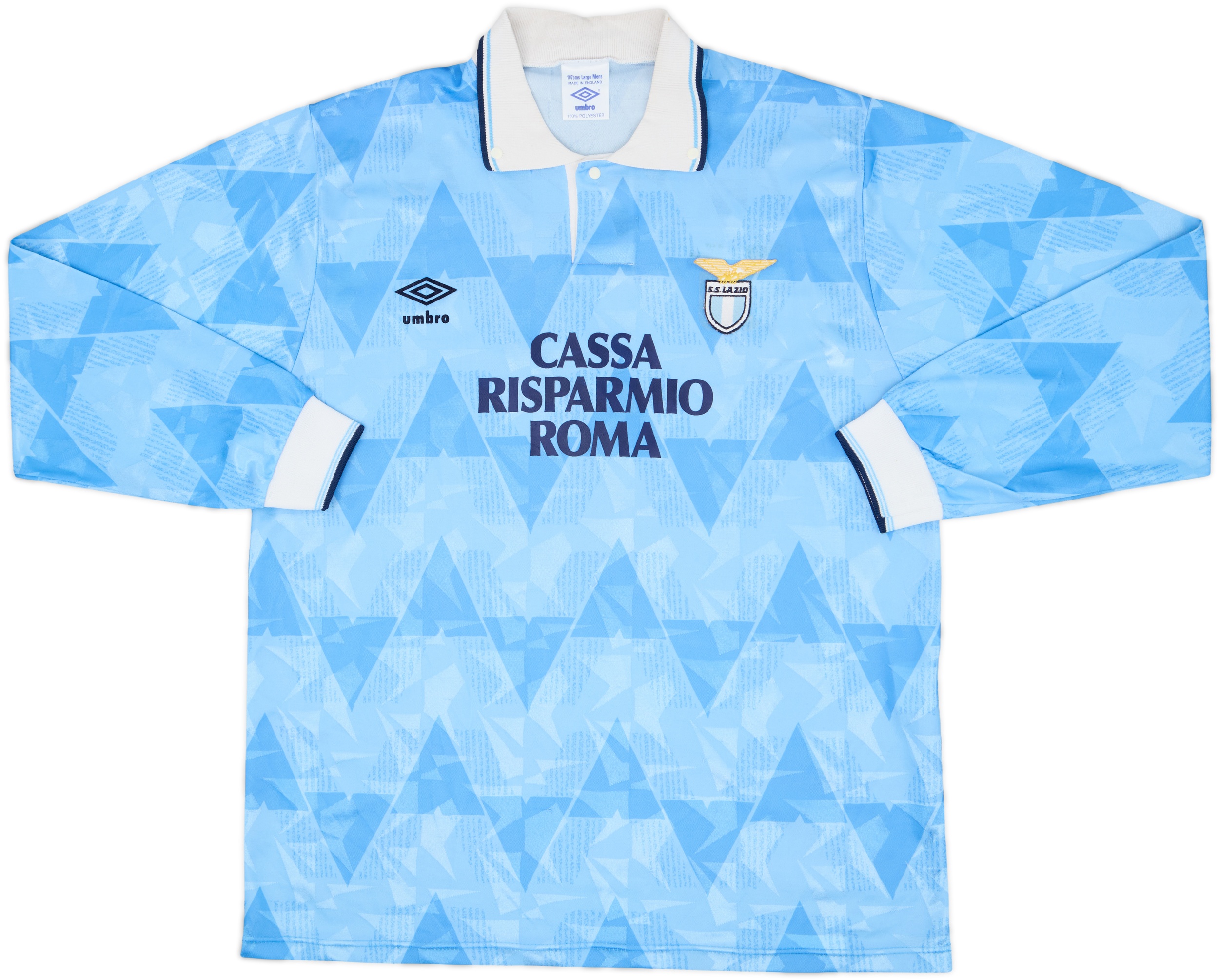 1989-91 Lazio Home L/S Shirt #7 - 5/10 - (L)