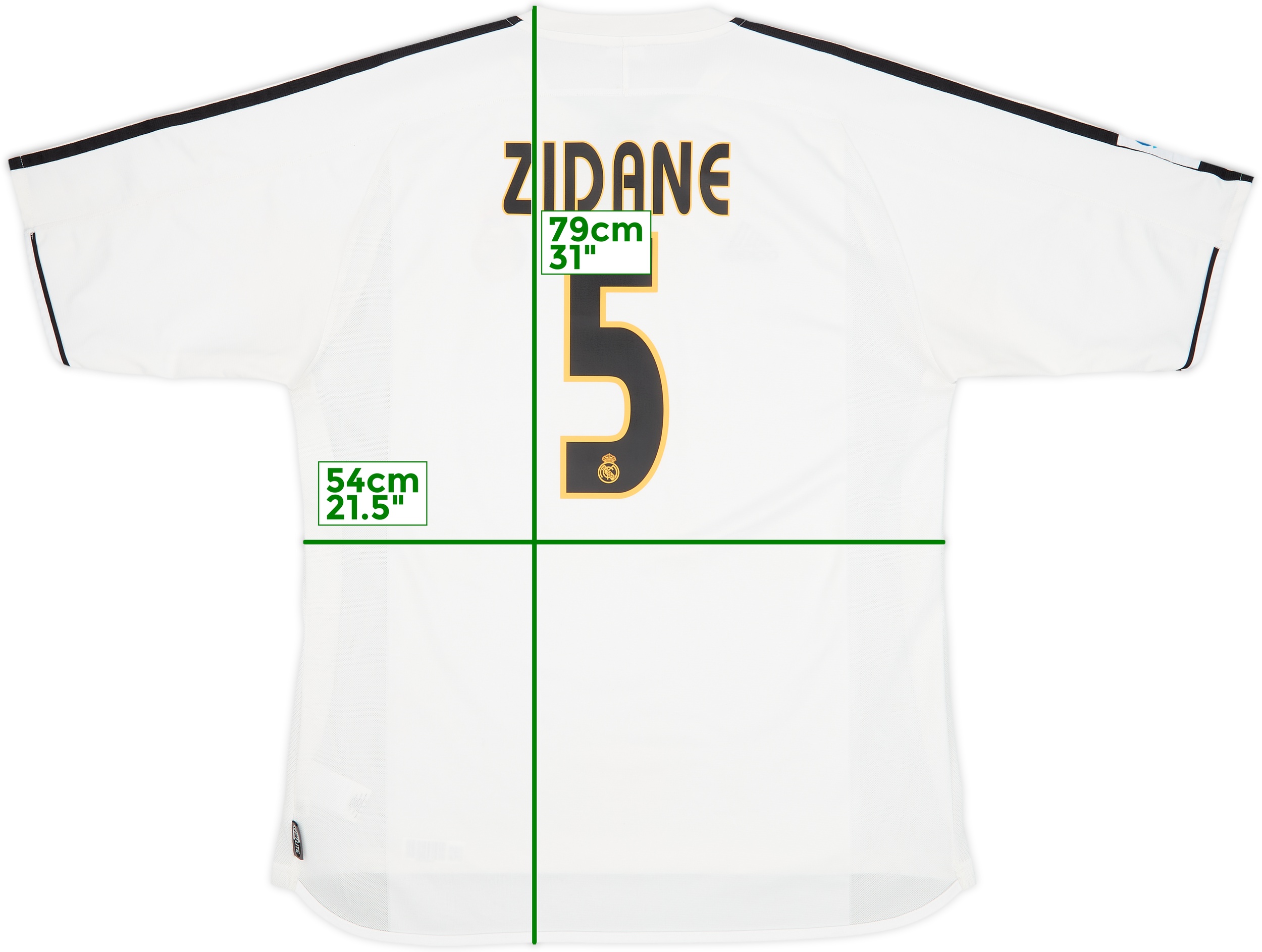 【正規品】REAL MADRID 2003/04 HOME KIT 2003-04 Real Madrid Home Shirt Zidane #5 - 8/10 - (L)