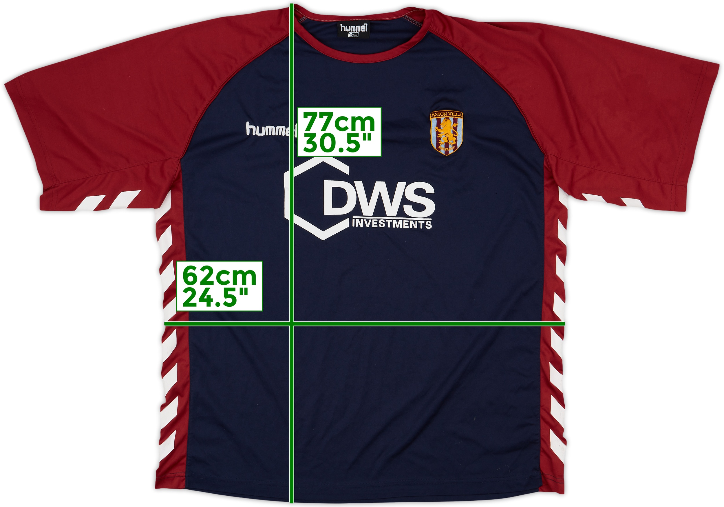 ウェア hummel - Hummel Aston Villa FC football shirts Hummel 1987-89 Aston Villa Match Issue Away Shirt - Football