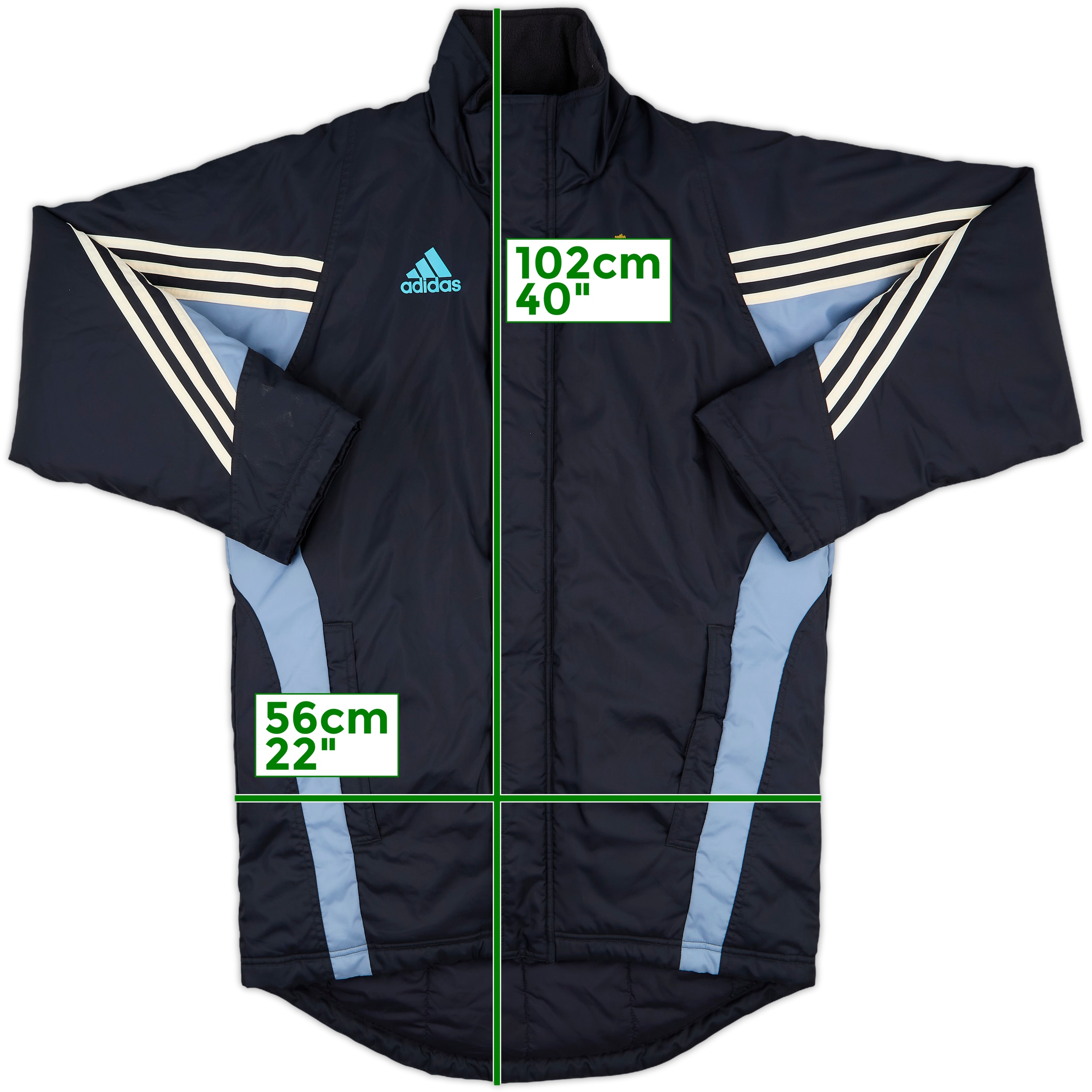 2000-01 Olympique Marseille adidas Padded Bench Coat - 8/10