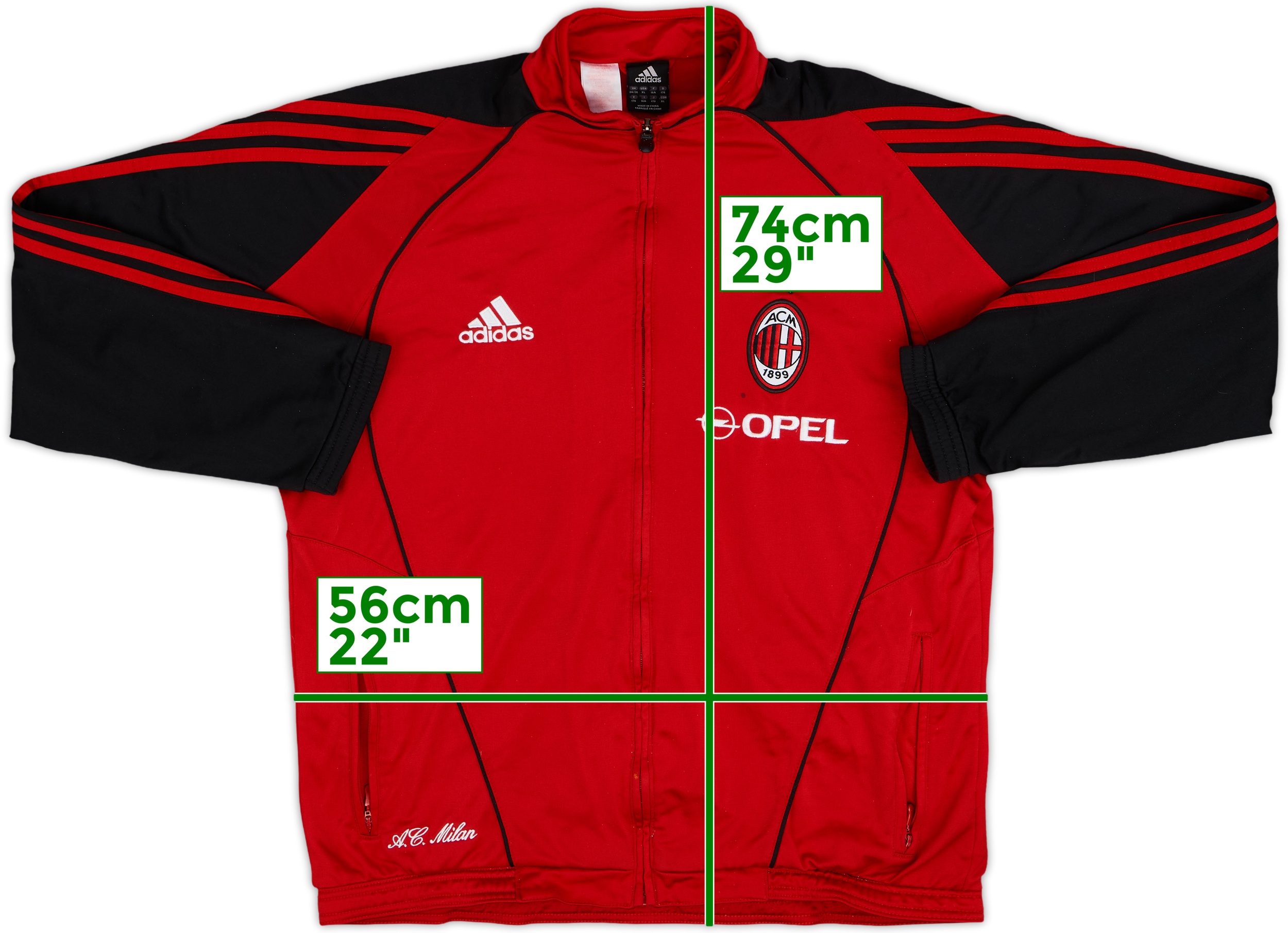 2005-06 AC Milan adidas Track Jacket - 7/10 - (XL.Boys)