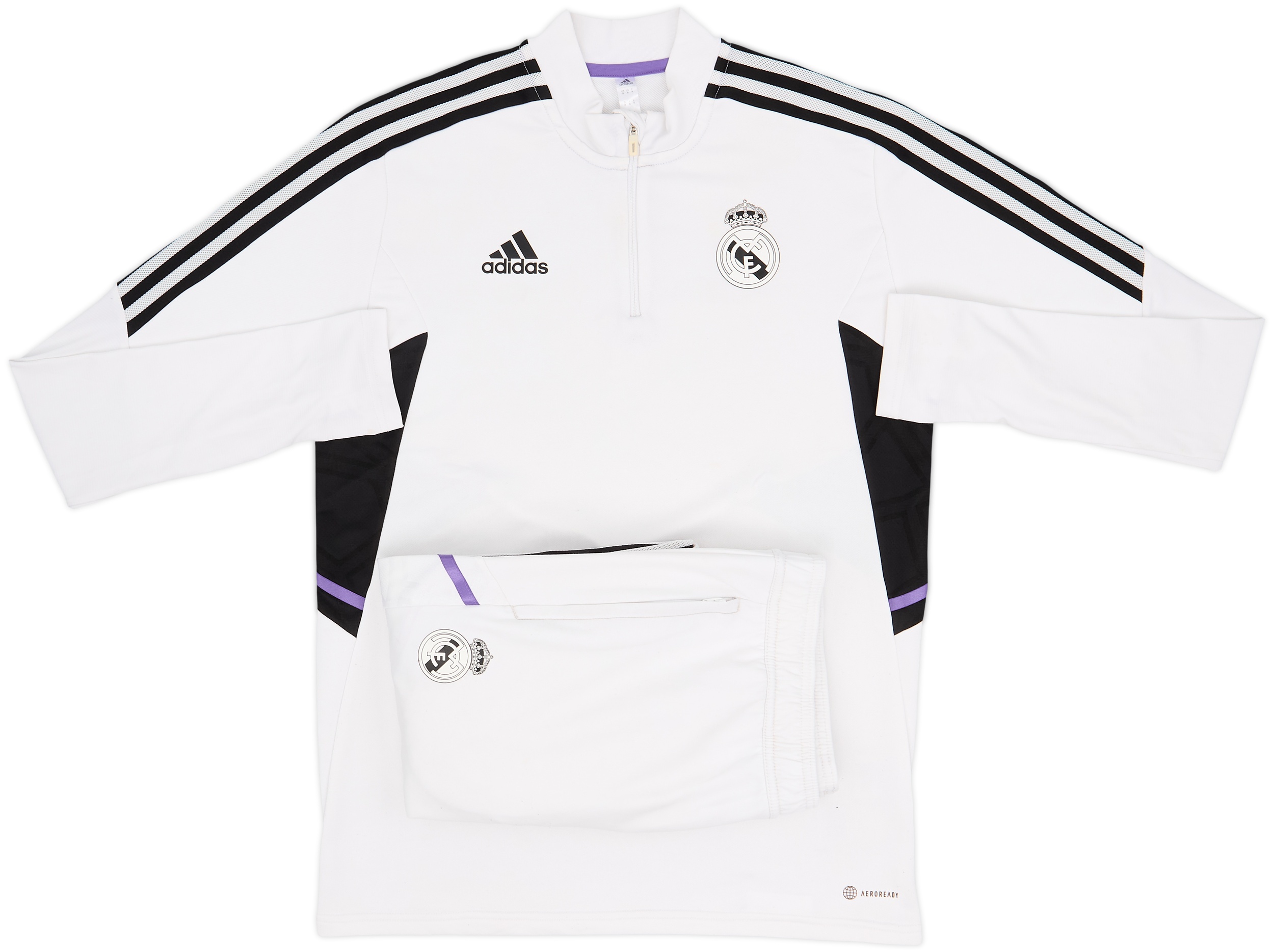 2022-23 Real Madrid adidas 1/4 Zip Tracksuit - 5/10 - (M)