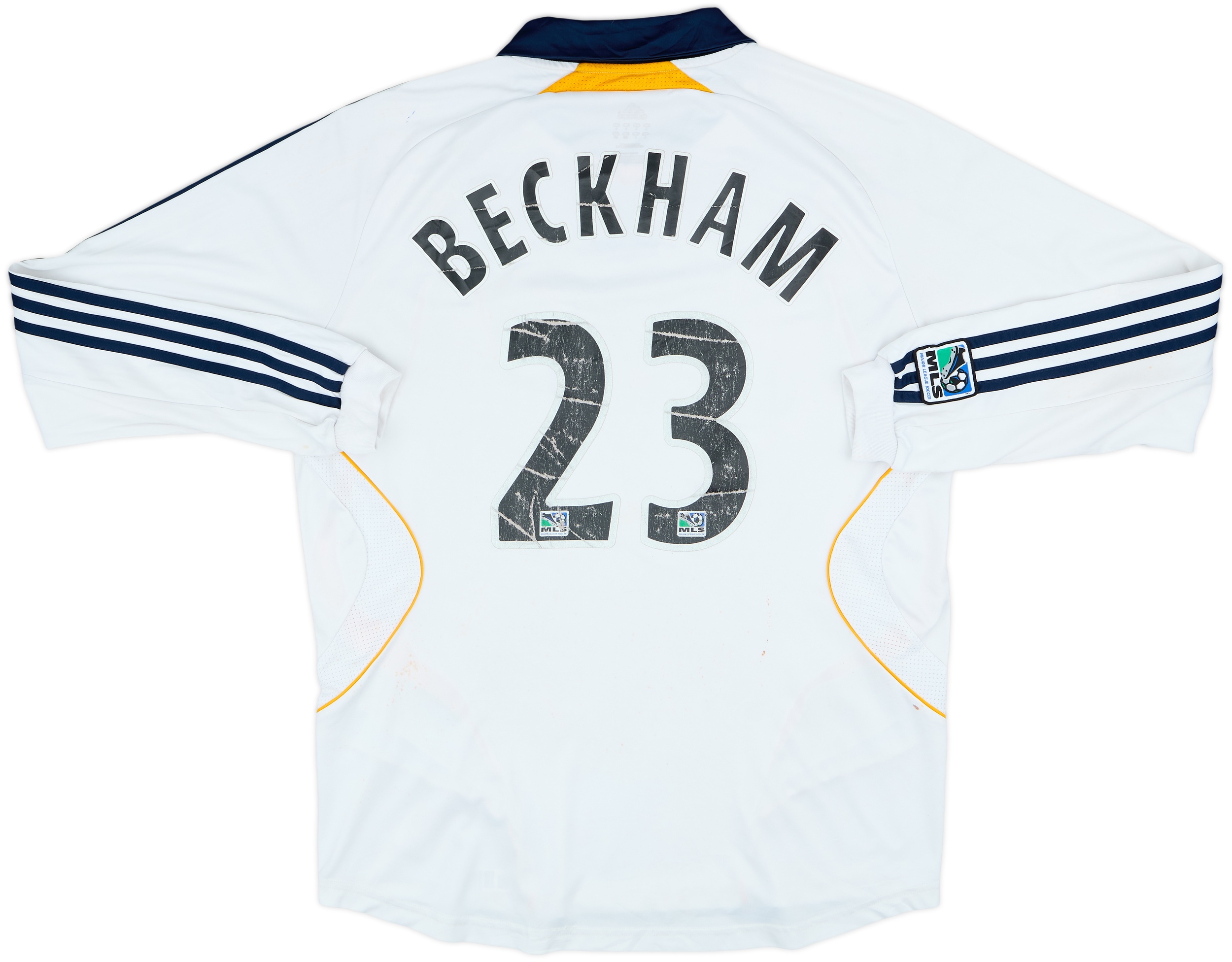 2007-08 LA Galaxy Home L/S Shirt Beckham #23 - 4/10 - (L)