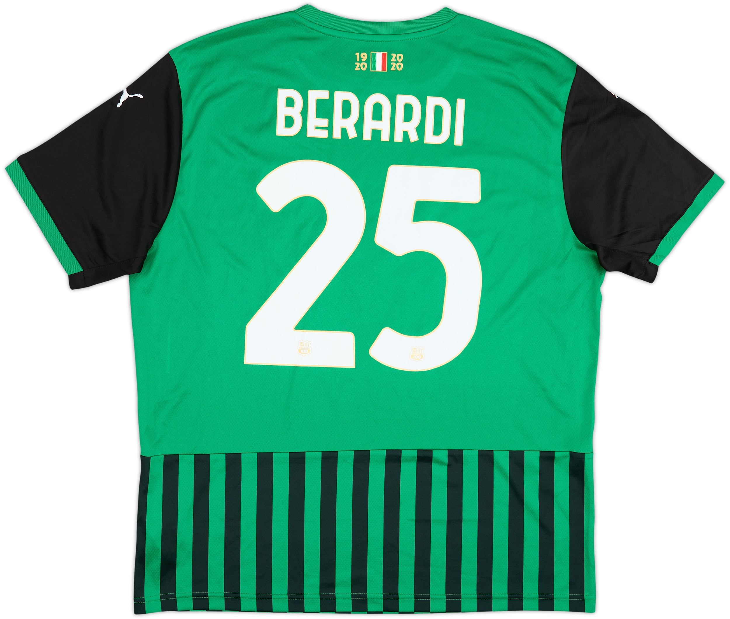 Maillot Sassuolo Match Worn Berardi - Vert/Noir, Taille L, Kappa, Numéro 10