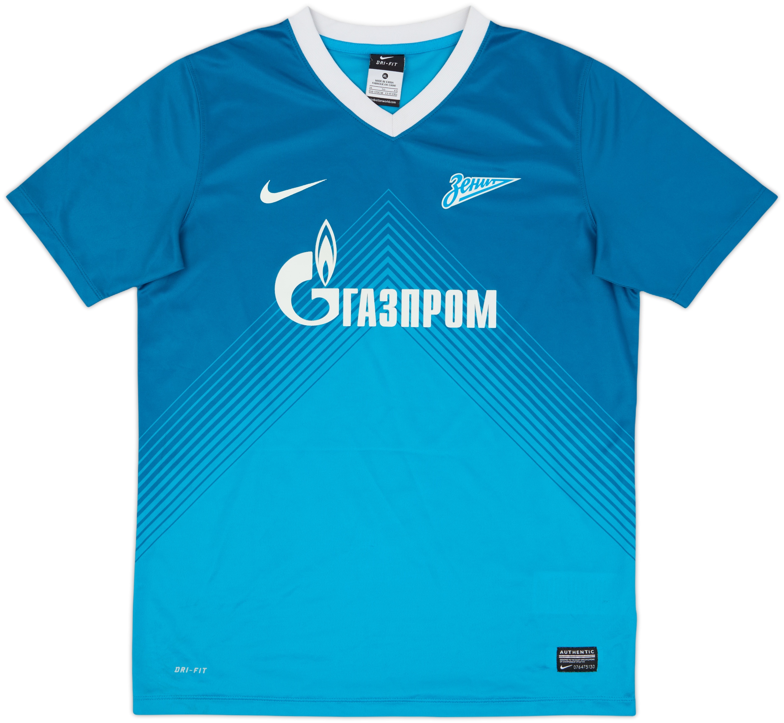 Zenit ゼニト 2013-14 アルシャビン実使用ユニフォーム 2013-14 Zenit St. Petersburg Basic Home Shirt - 6/10 - (XL.Boys)