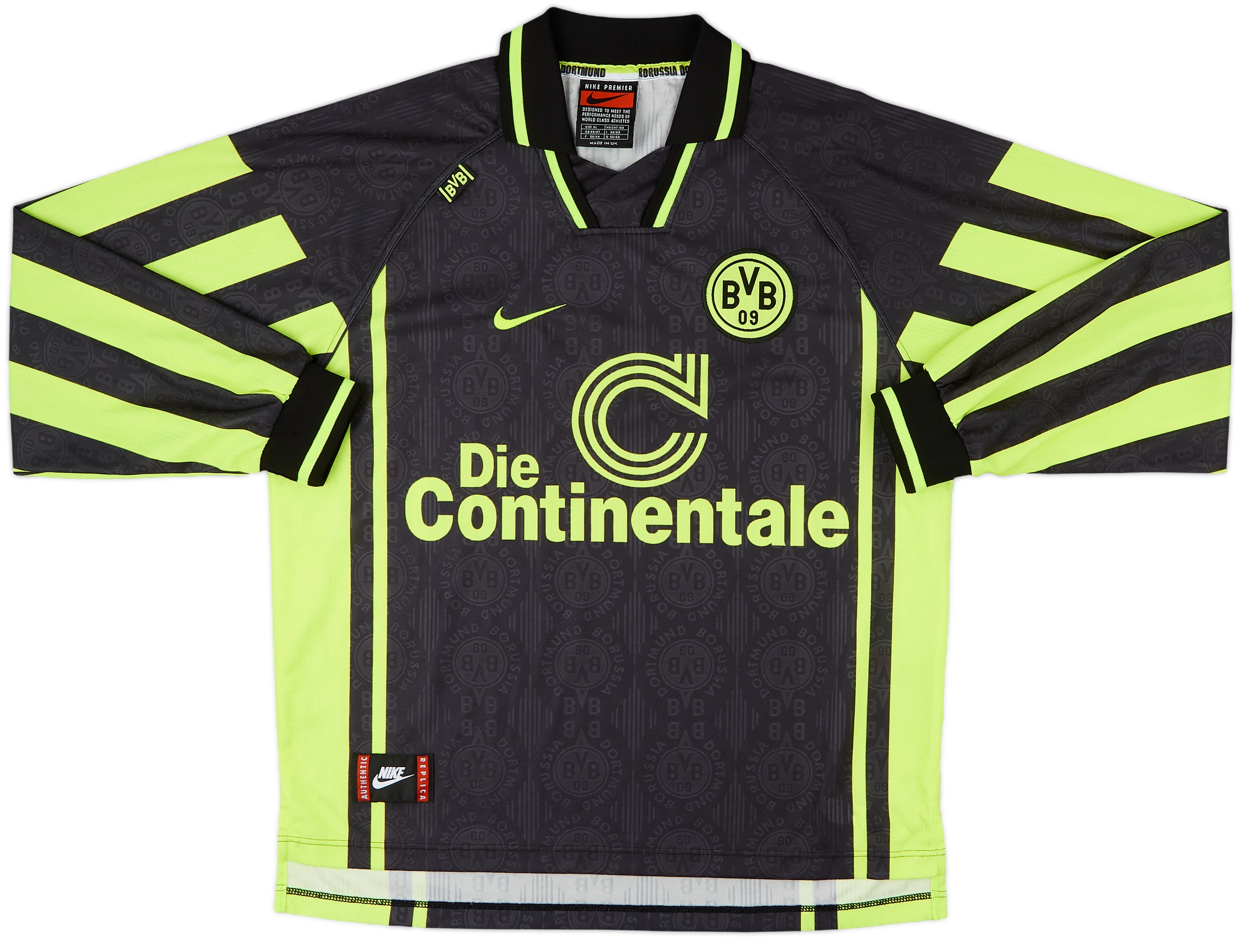 1996-97 Borussia Dortmund Away L/S Shirt - 9/10 - (XL)