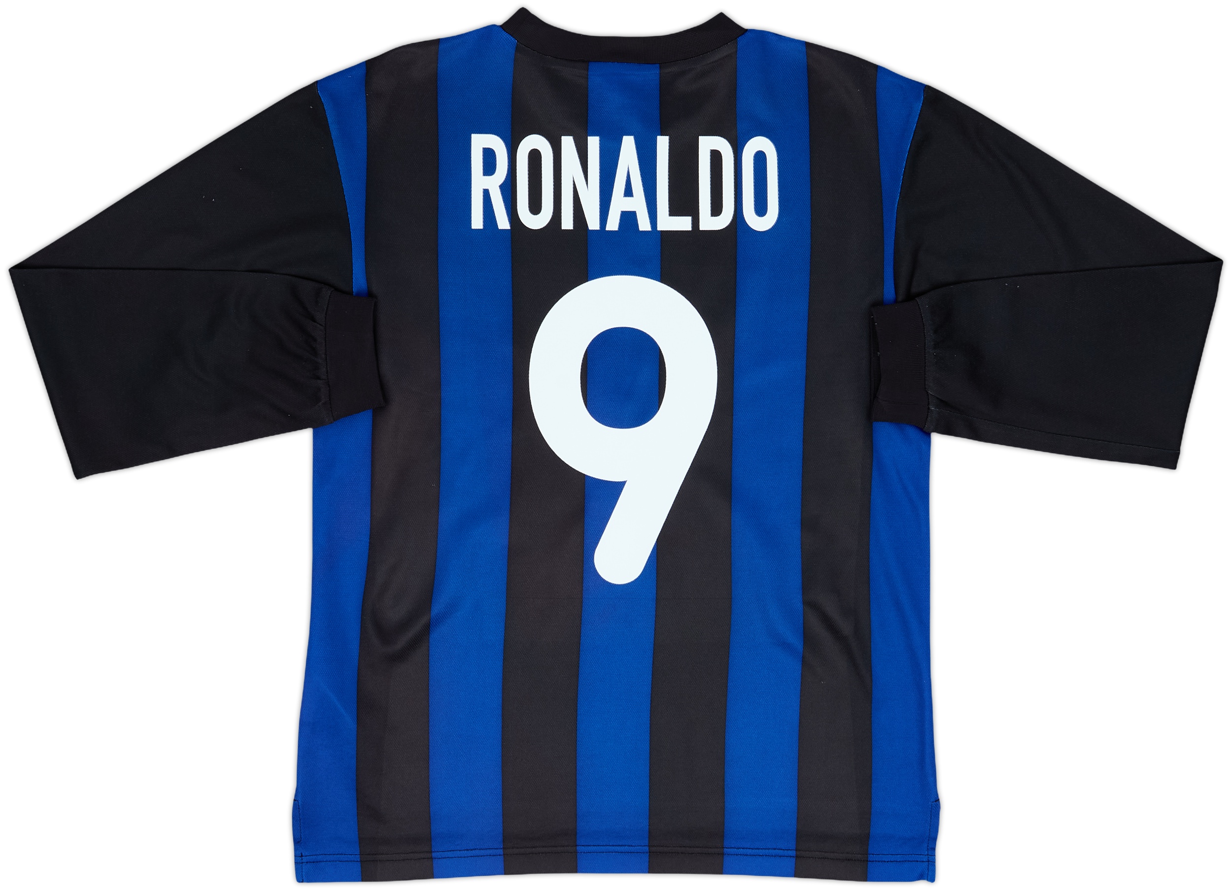 2000-01 Inter Milan Basic Home L/S Shirt Ronaldo #9 - 6/10 - (XL.Boys)