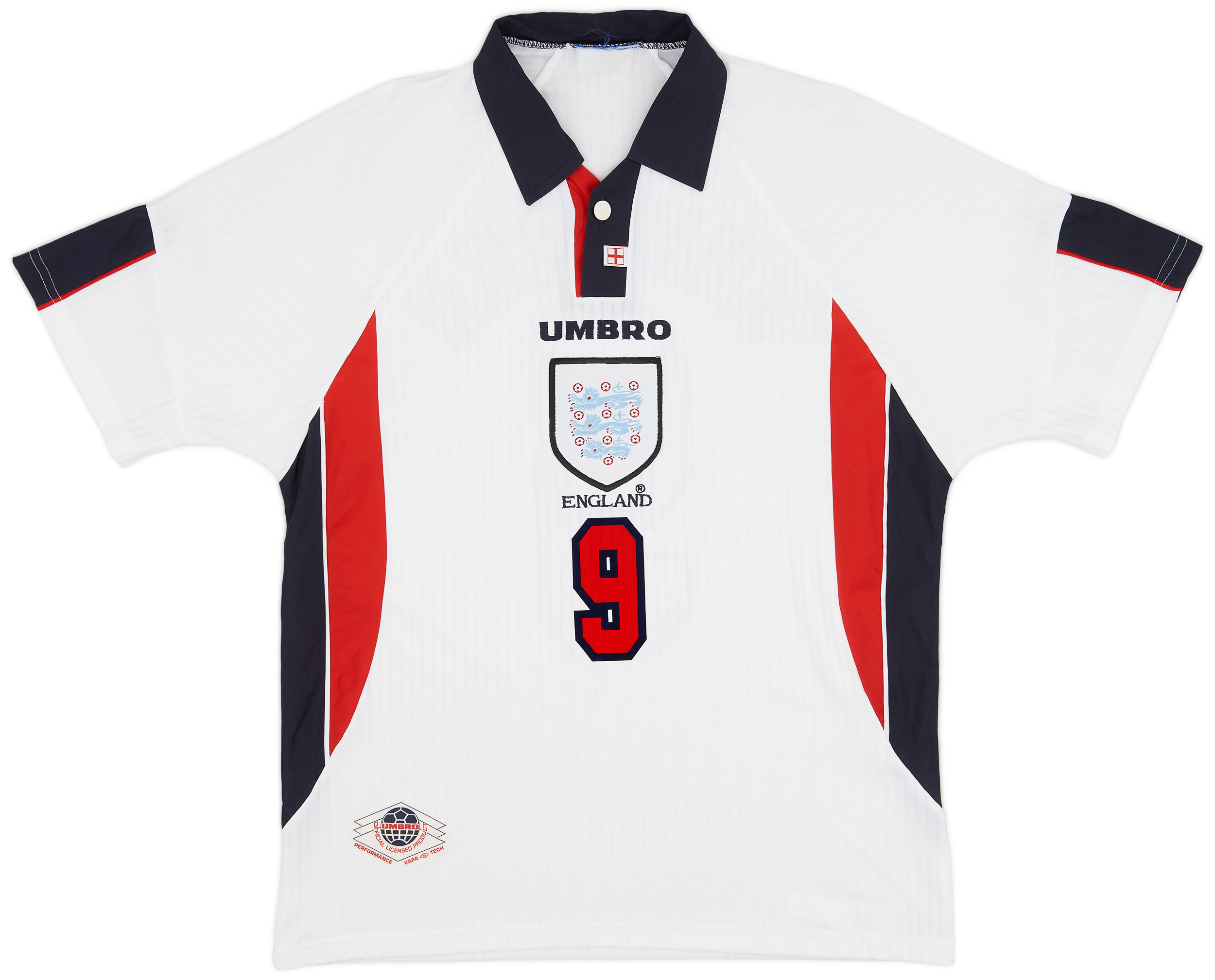 1997-99 England Home Shirt Shearer #9 - 9/10 - (Y)