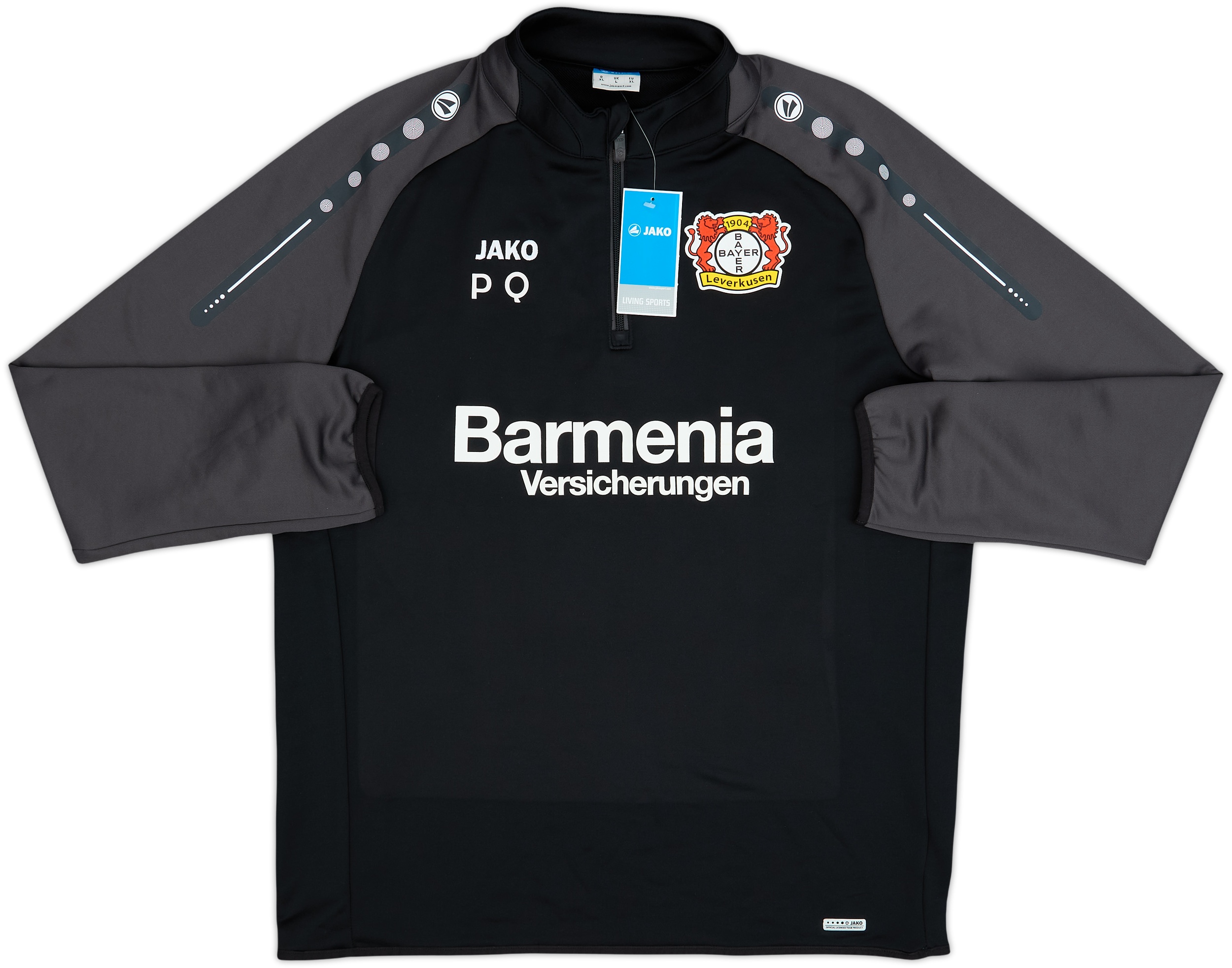 2019-20 Bayer Leverkusen Staff Issue Jako 1/4 Zip Drill Top PQ (L)