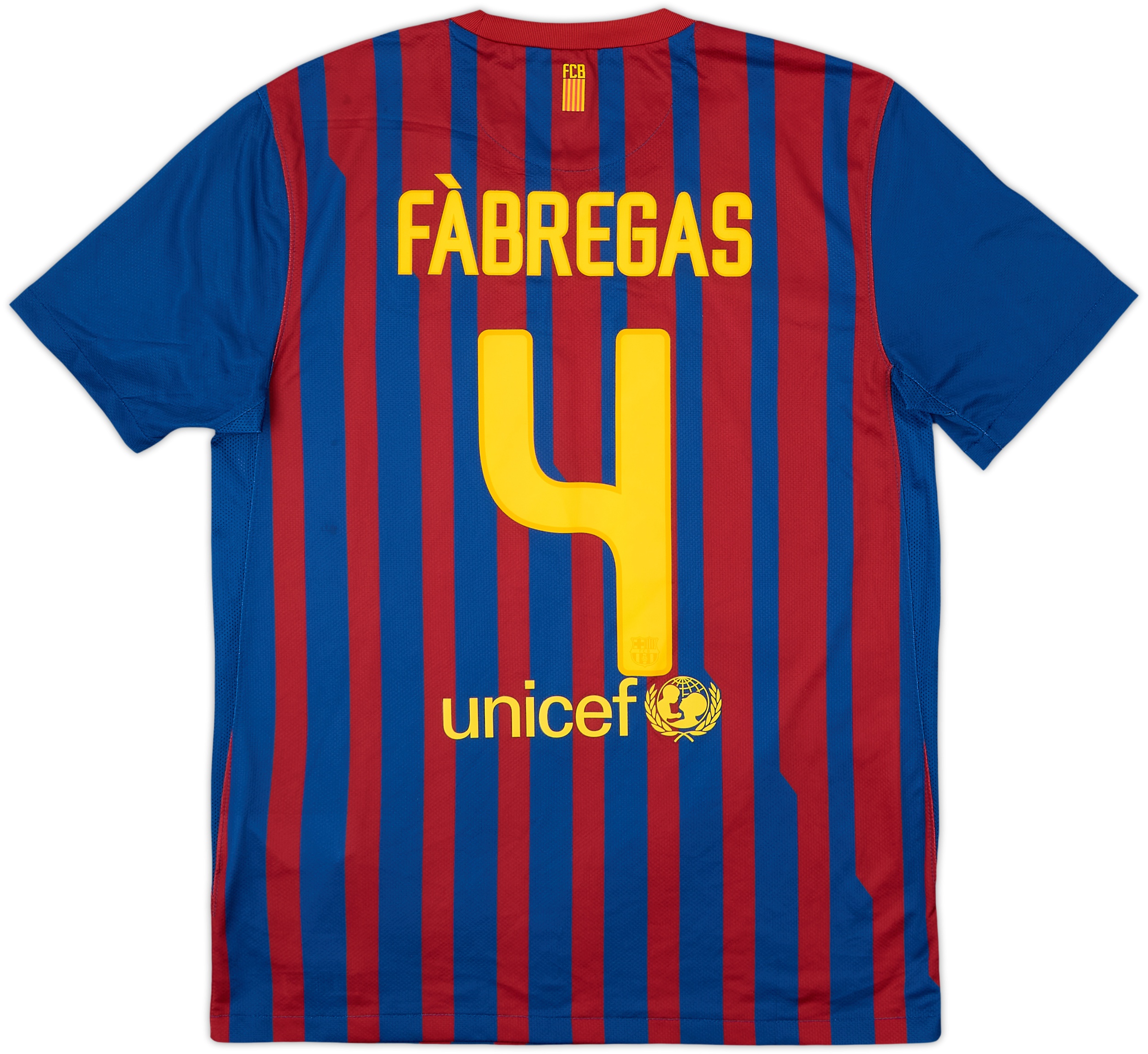 2011-12 Barcelona Home Shirt Fabregas #4 - 10/10 - (M)