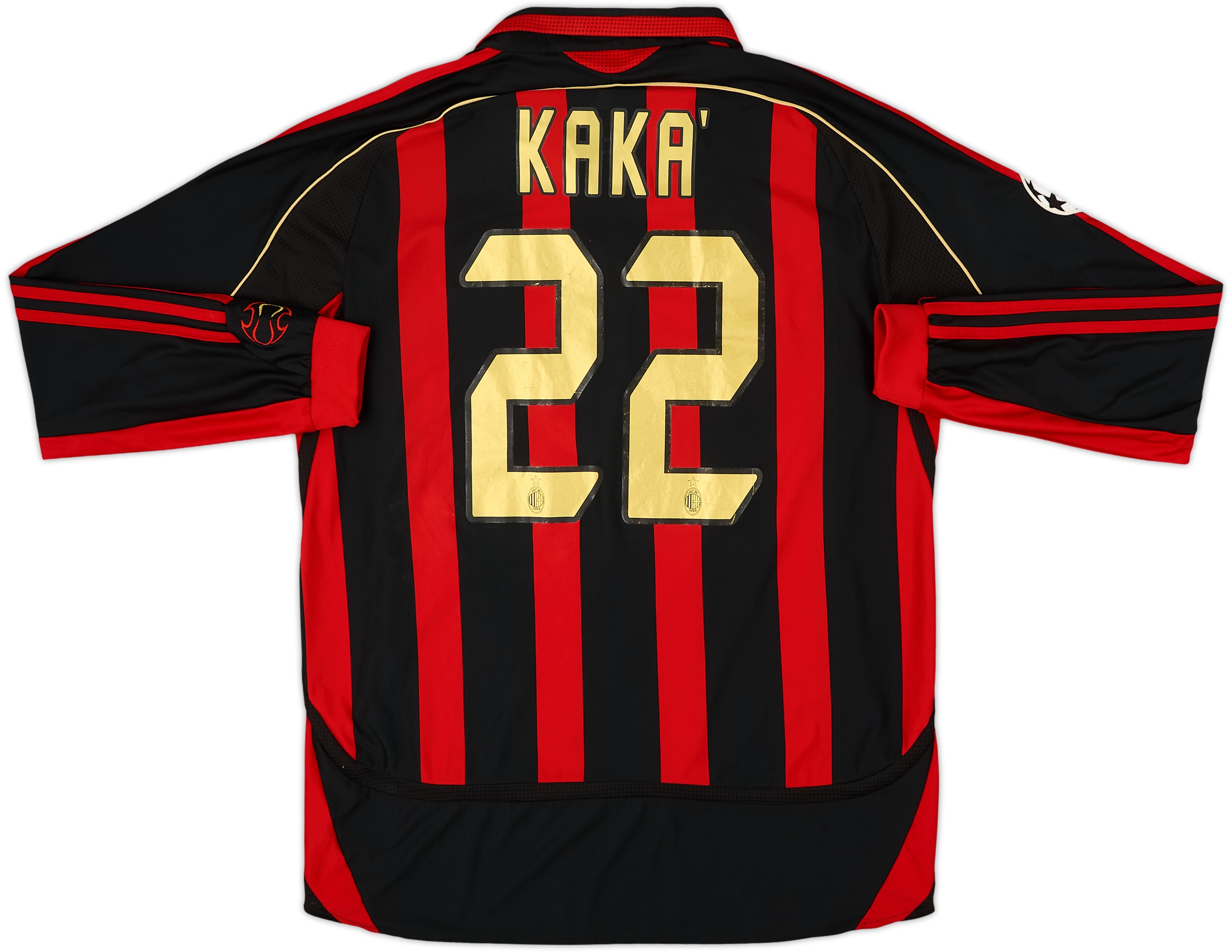 2006-07 AC Milan Home L/S Shirt Kaka #22 - 6/10 - (L)