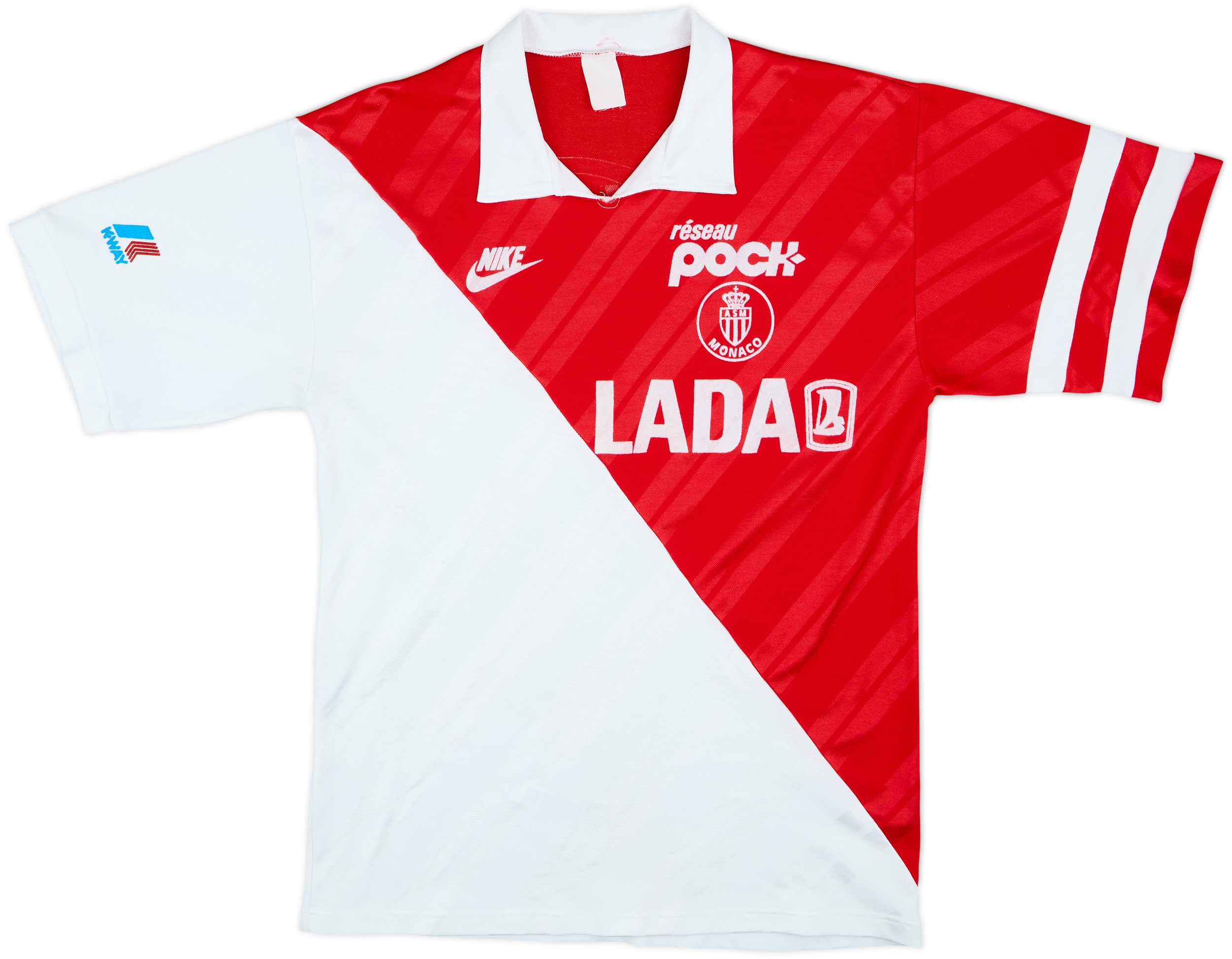 90s  フットボールウェア　レッド　激レア　モナコ　monaco 1989-90 Monaco Home Shirt - 8/10 - (L)