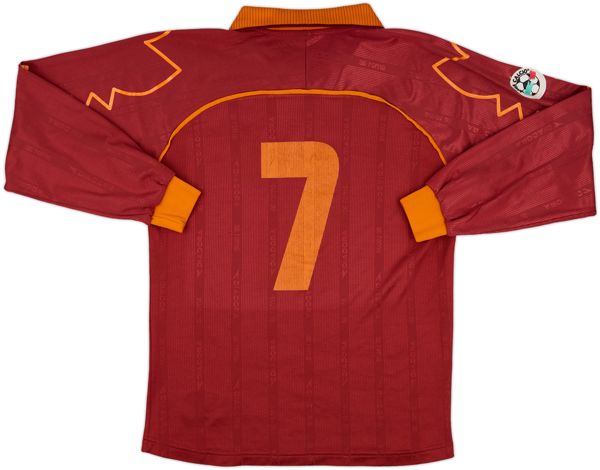 DIADORA AS Roma シャツ ワインレッド W2c this Diadora AS Roma 1998-1999 long sleeve home kit : r