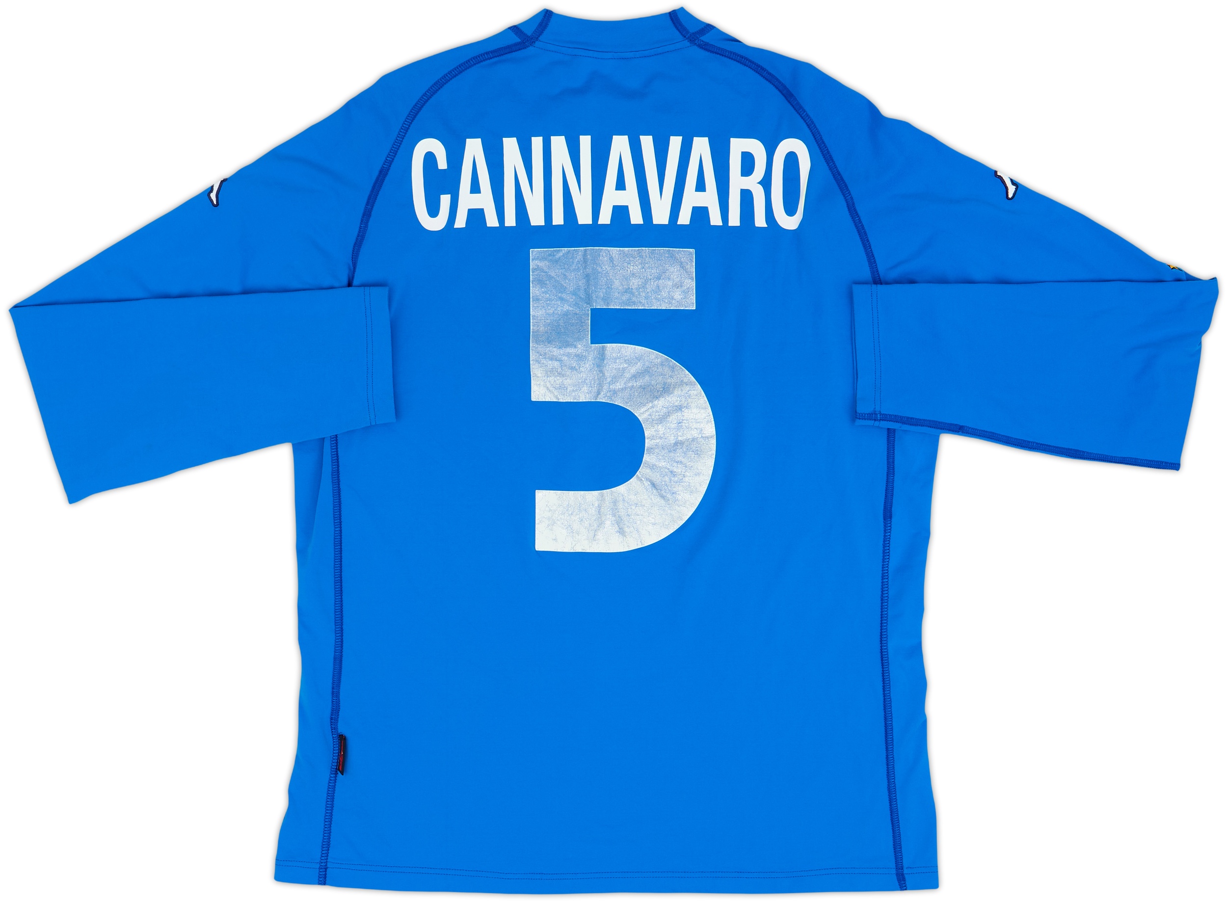 ウェア ITALIA #4 CANNAVARO 2000-01 Italy Home L/S Shirt Cannavaro #5 - 5/10 - (XL)