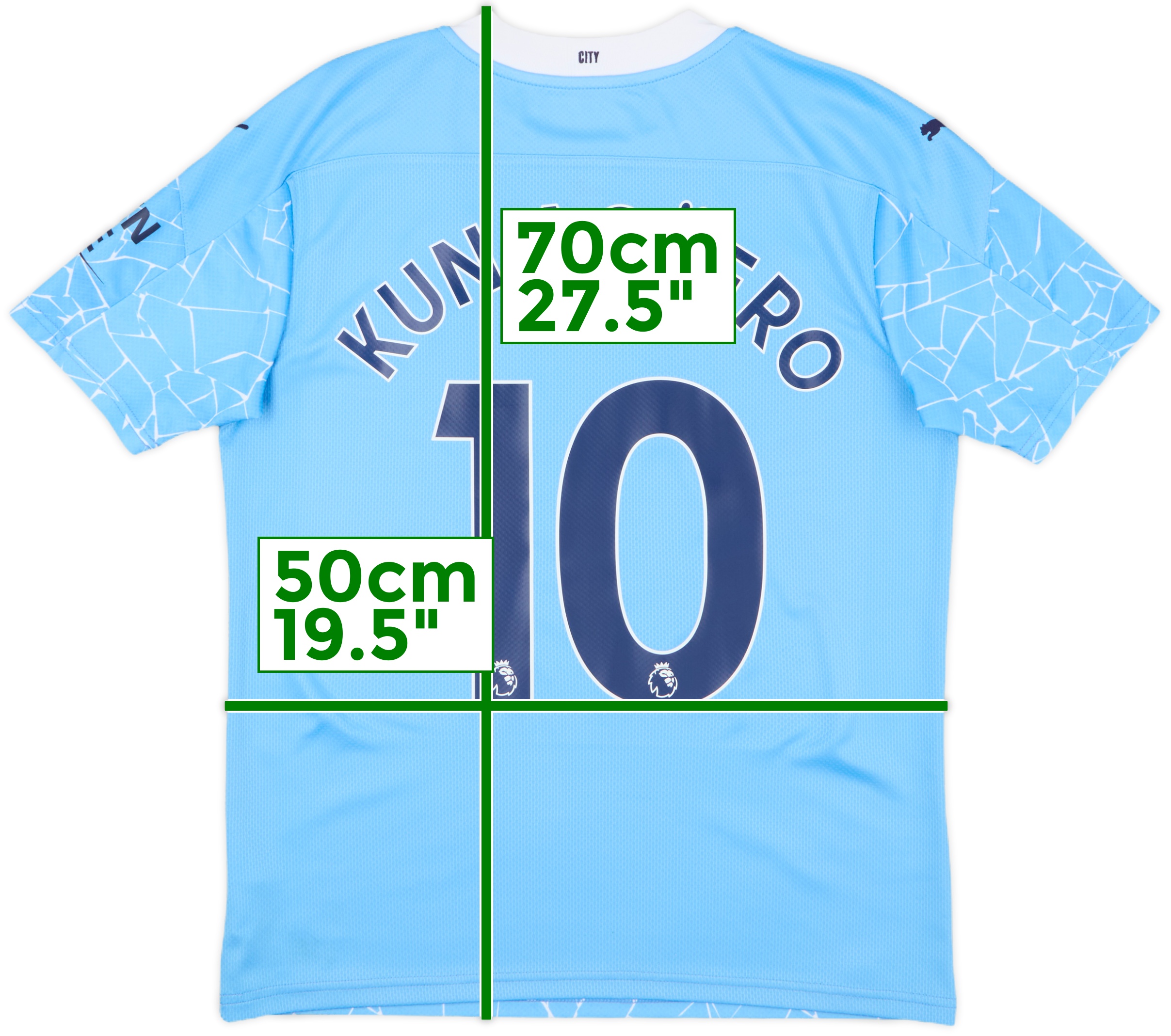 2020-21 Manchester City Home Shirt Kun Aguero #10 - 9/10 - (M)