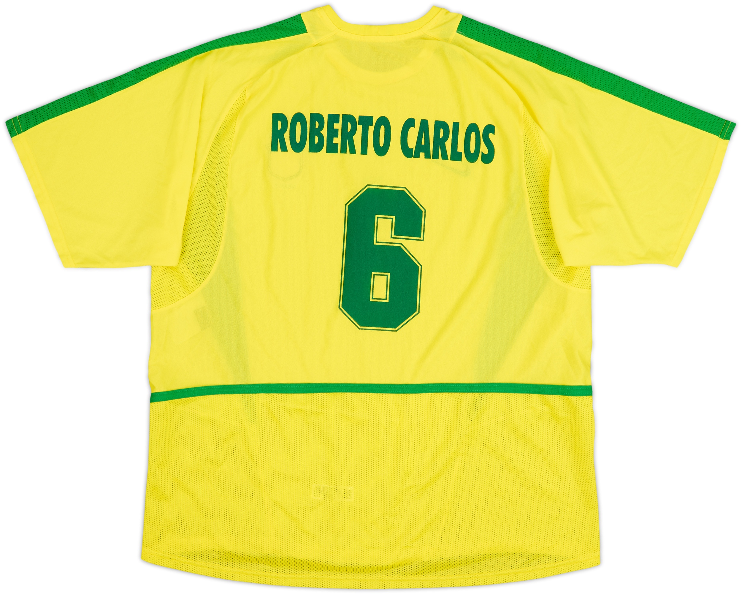 2002-04 Brazil Home Shirt Roberto Carlos #6 - 8/10 - (L)