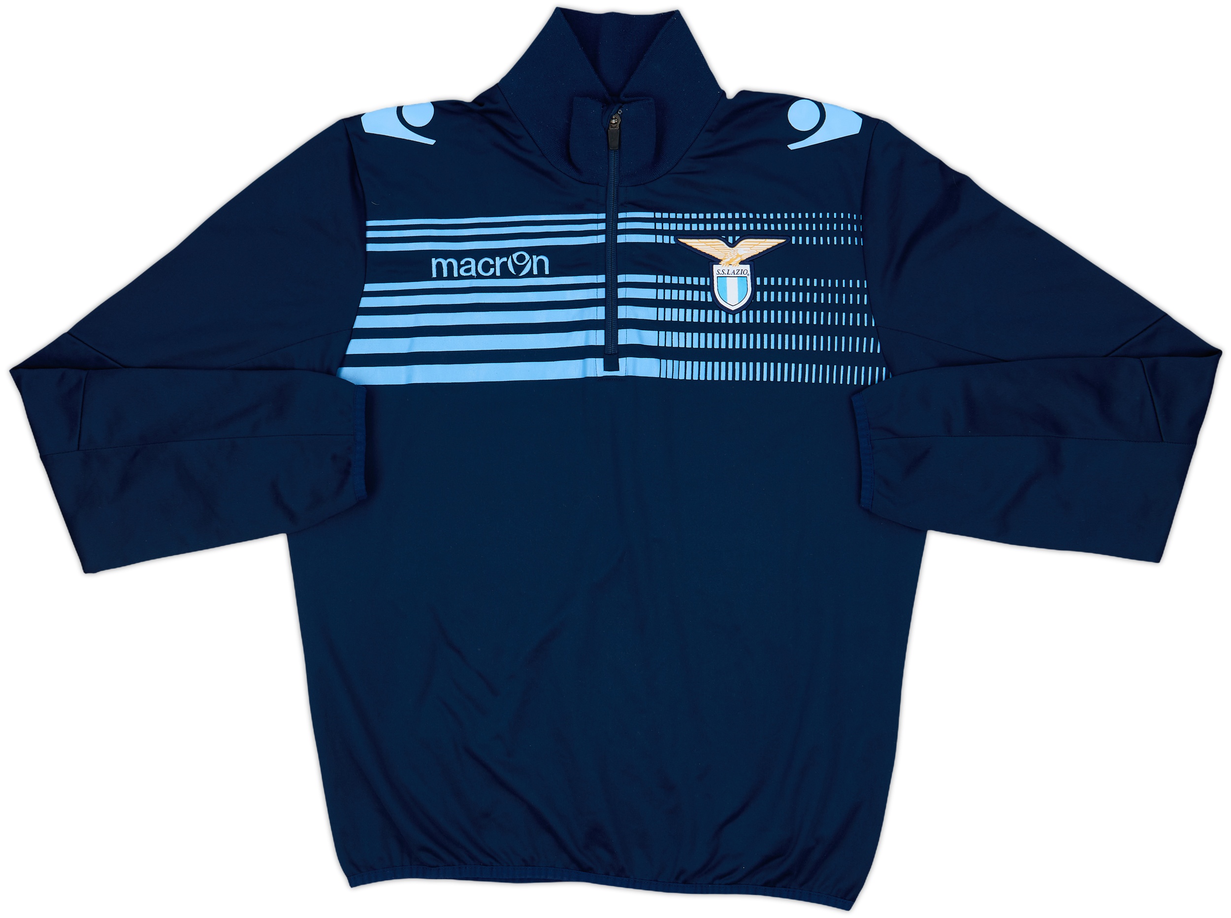 2012-13 Lazio Macron 1/4 Zip Drill Top - 9/10 - (M)