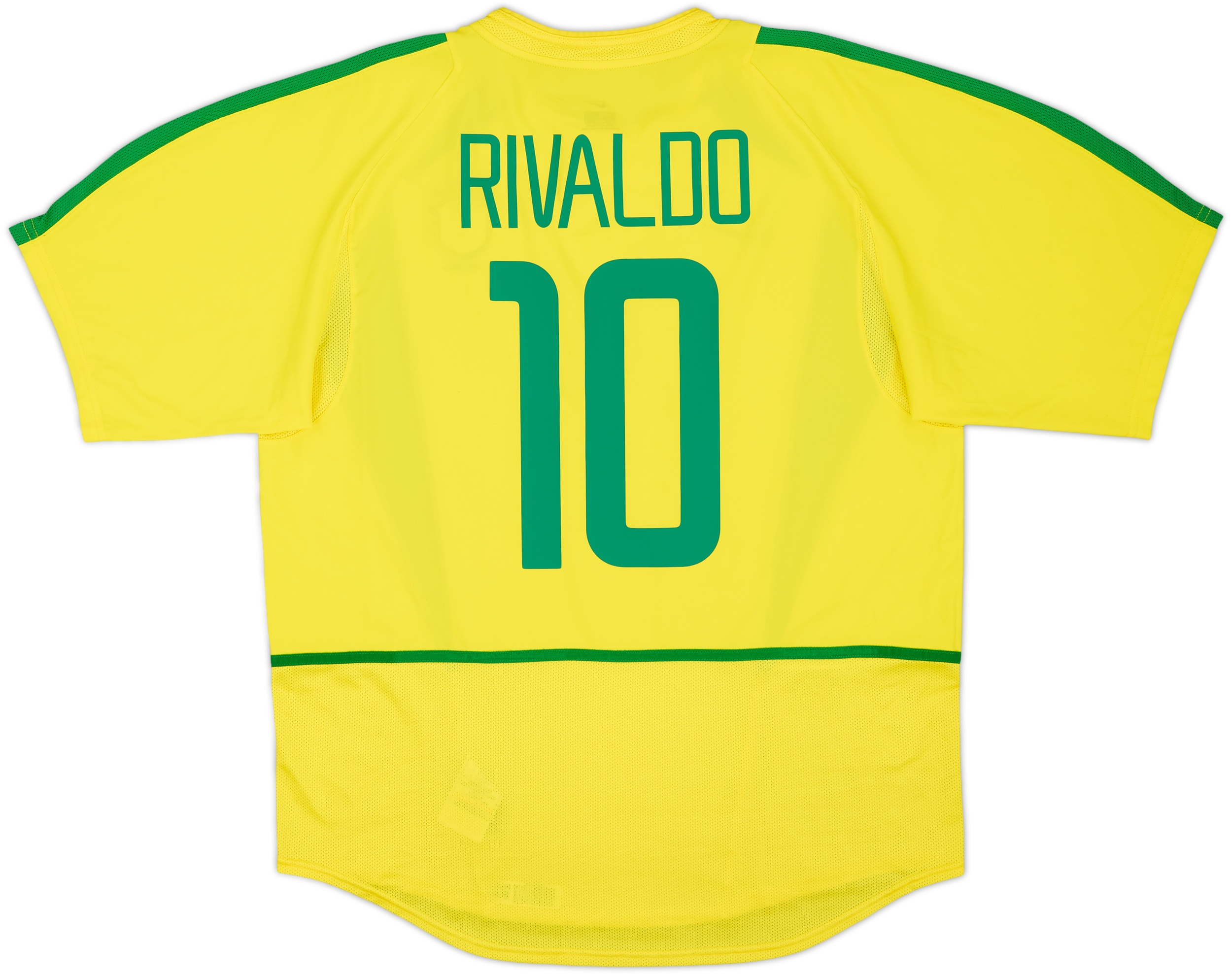 2002-04 Brazil Home Shirt Rivaldo #10 - 8/10 - (L)