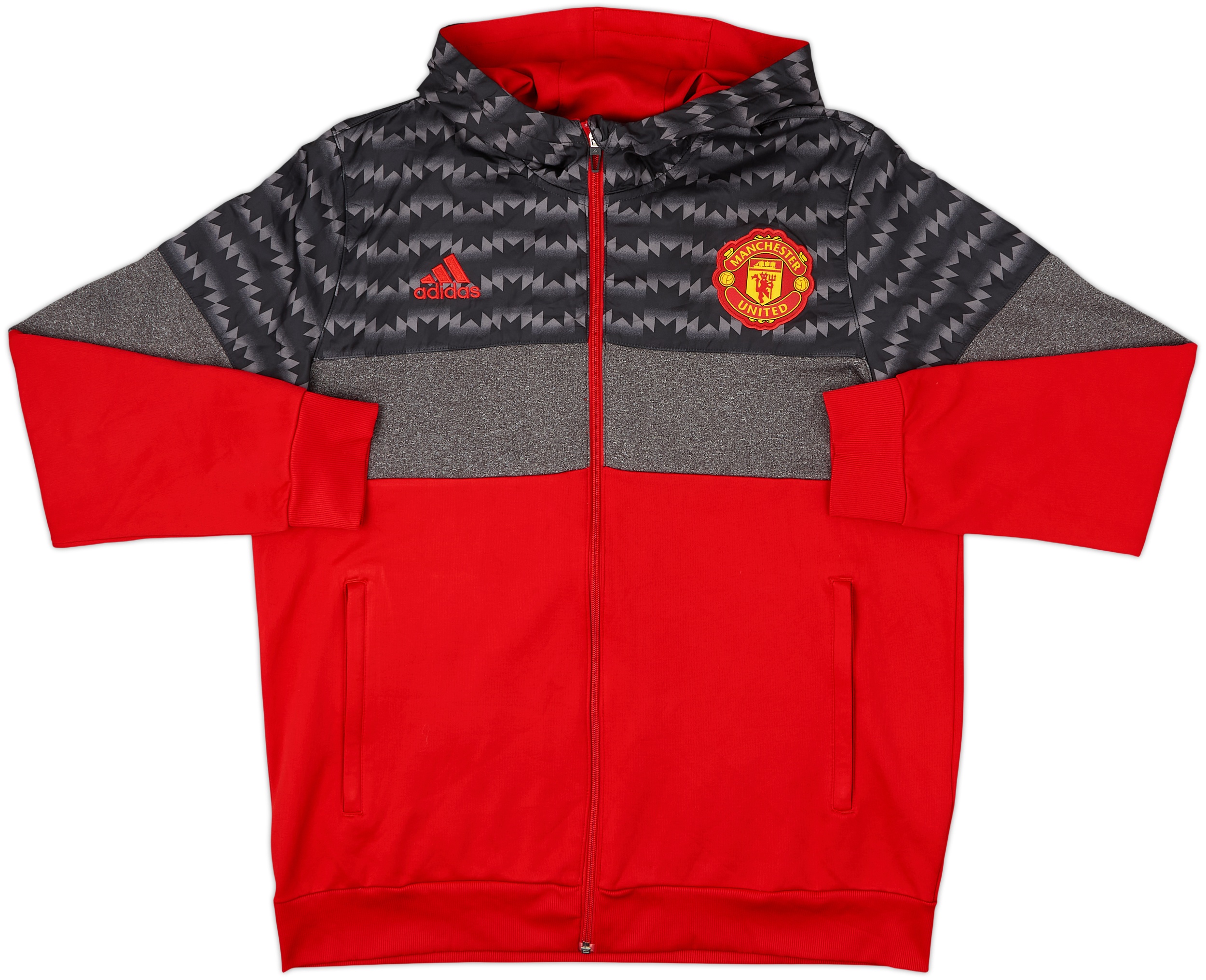 2015-16 Manchester United adidas Hooded Track Jacket - 10/10 - (L)