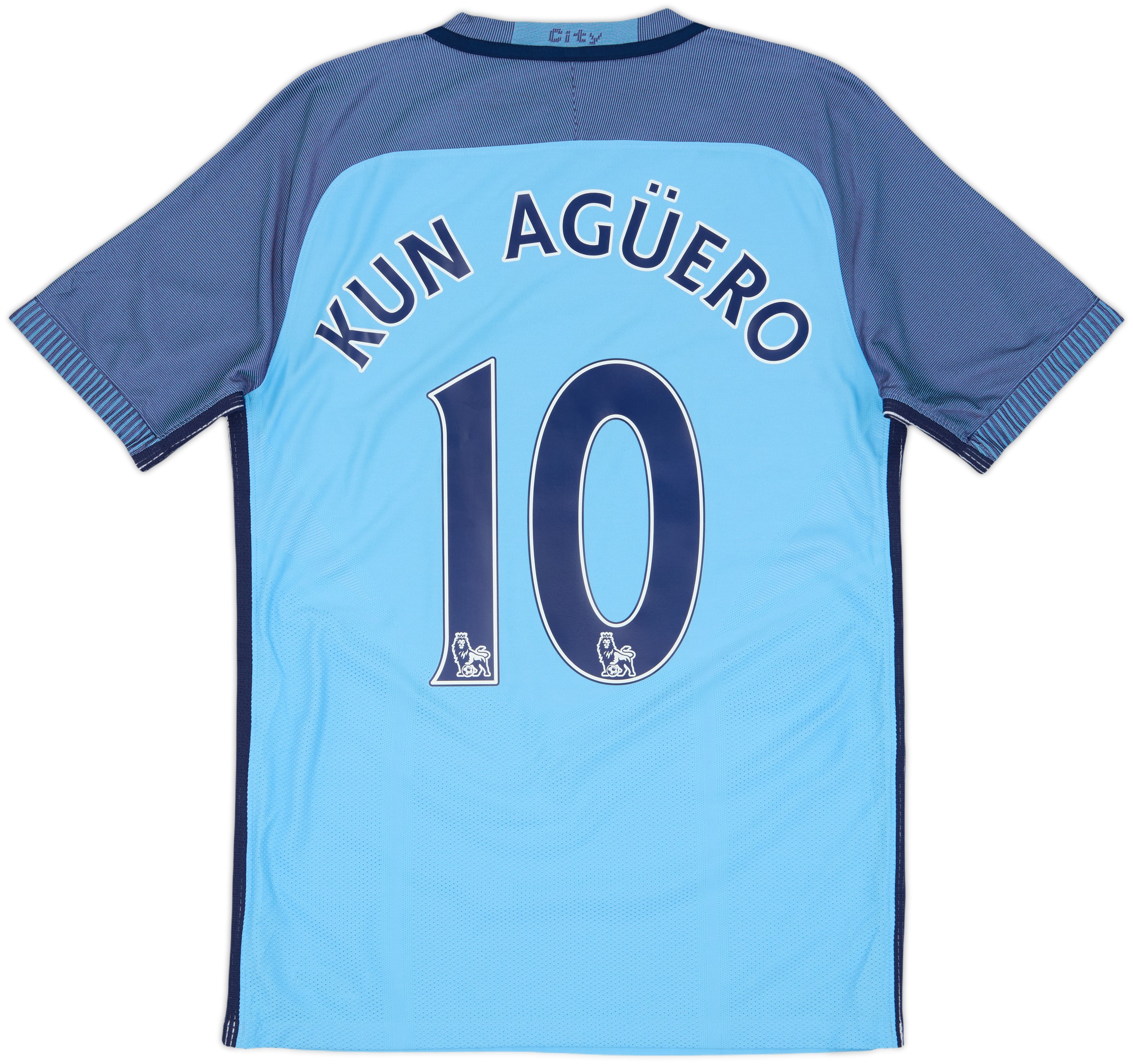 2016-17 Manchester City Authentic Home Shirt Kun Aguero #10 - 8/10