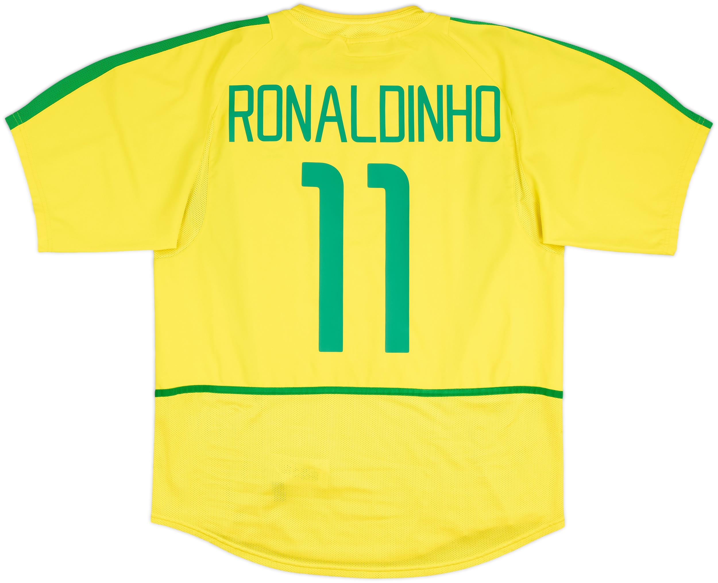 2002-04 Brazil Home Shirt Ronaldinho #11 - 9/10 - (L)