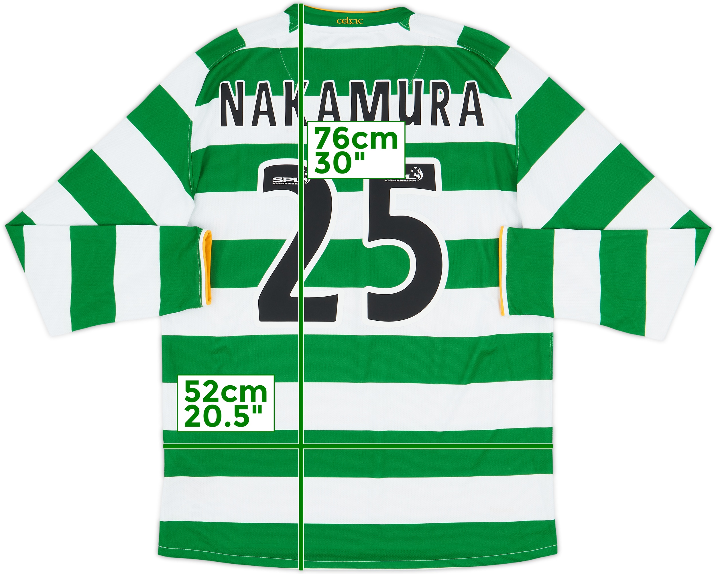 Celtic FC NAKAMURA 25番 シャツ 2007-08 Celtic Home Shirt Nakamura #25 (XL)