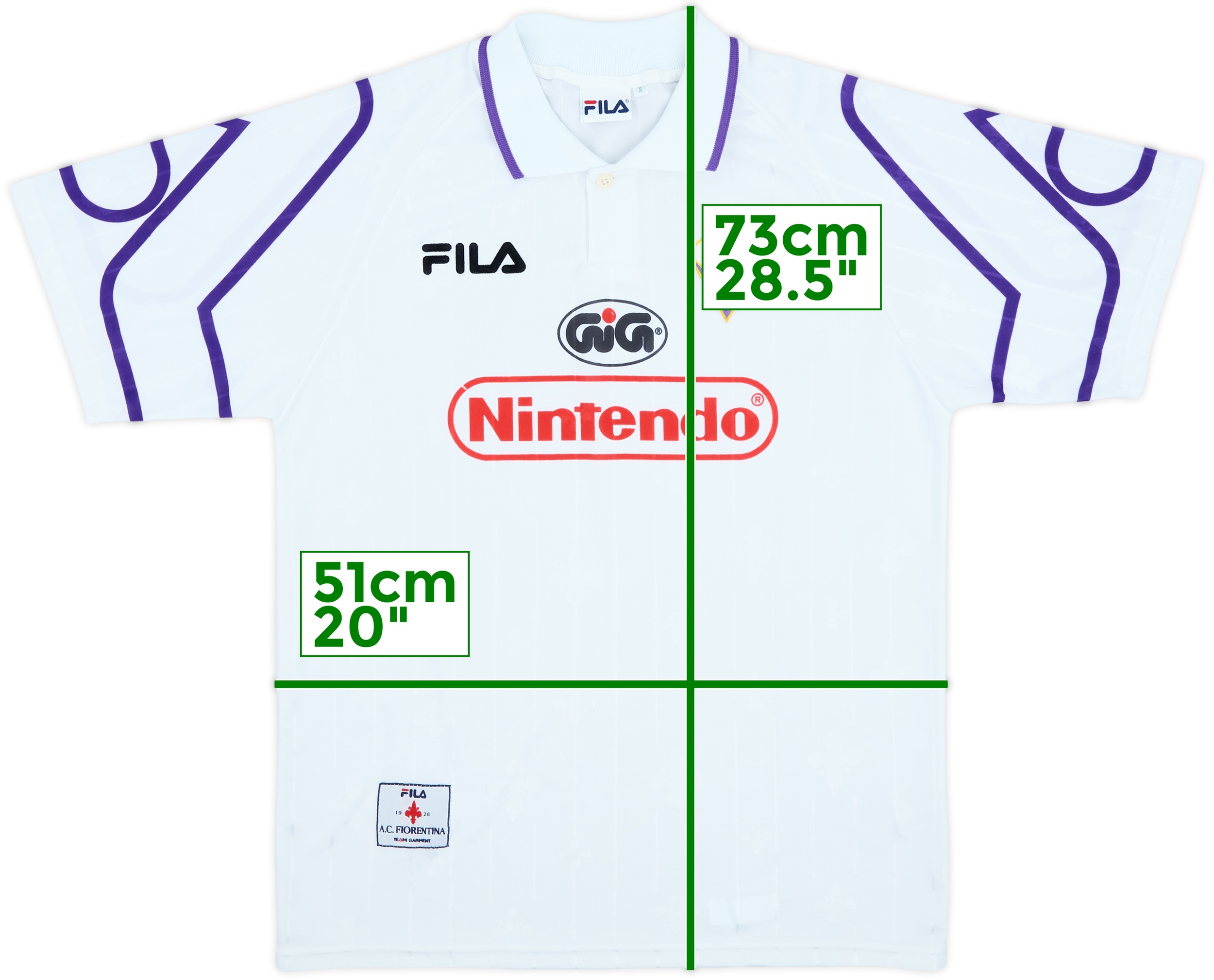 【正規品97-98 FILA Fiorentina away shirt任天堂】 1997-98 Fiorentina Away Shirt S | Vintage Football Shirts
