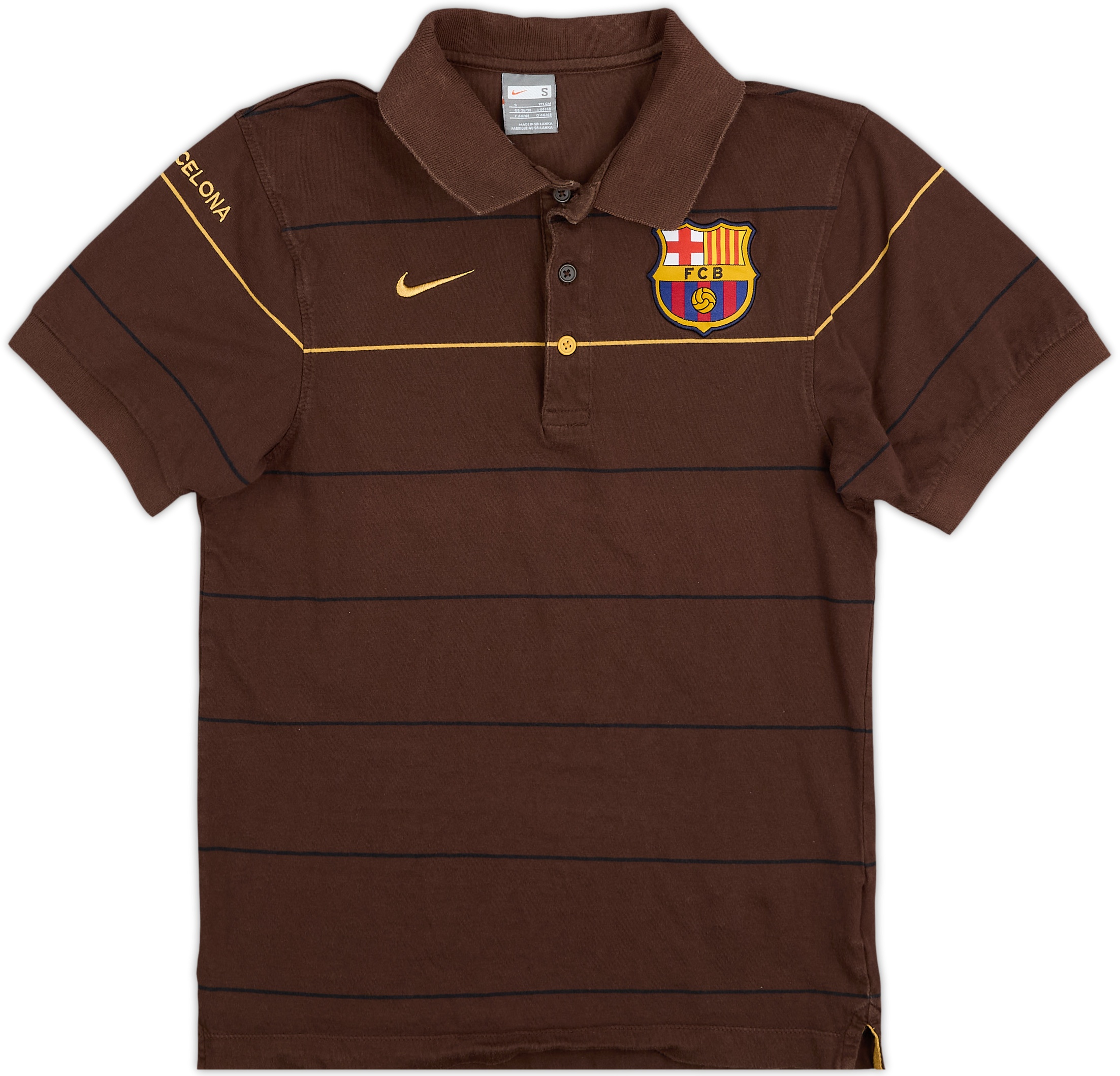 希少 美品 FC Barcelona 08 09 ポロシャツ ブラウン 茶 XL サッカー・フットサル 希少 美品 FC Barcelona 08 09 ポロシャツ