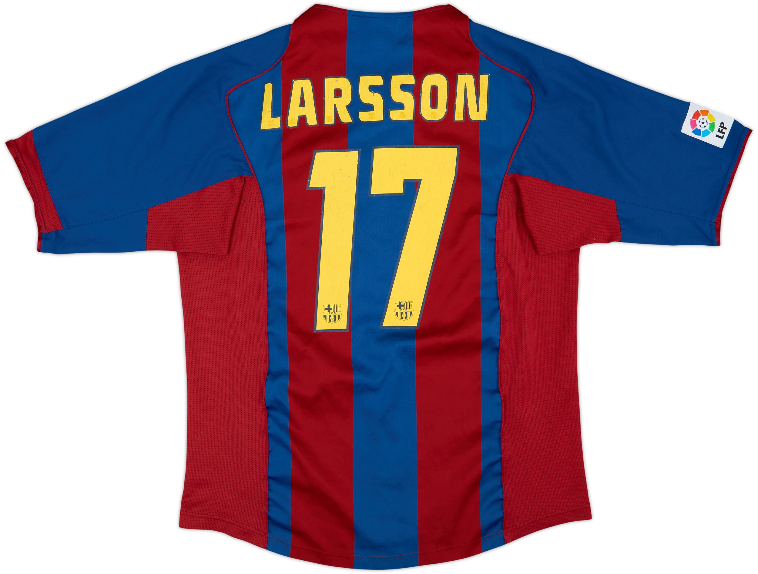 2004-05 Barcelona Home Shirt Larsson #17 - 7/10 - (L)