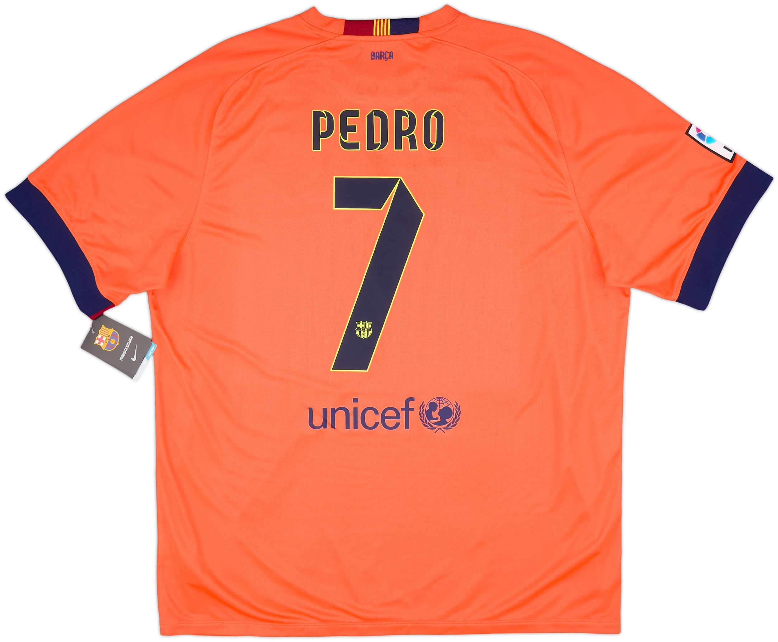 2014-15 Barcelona Away Shirt Pedro #7 (XXL)