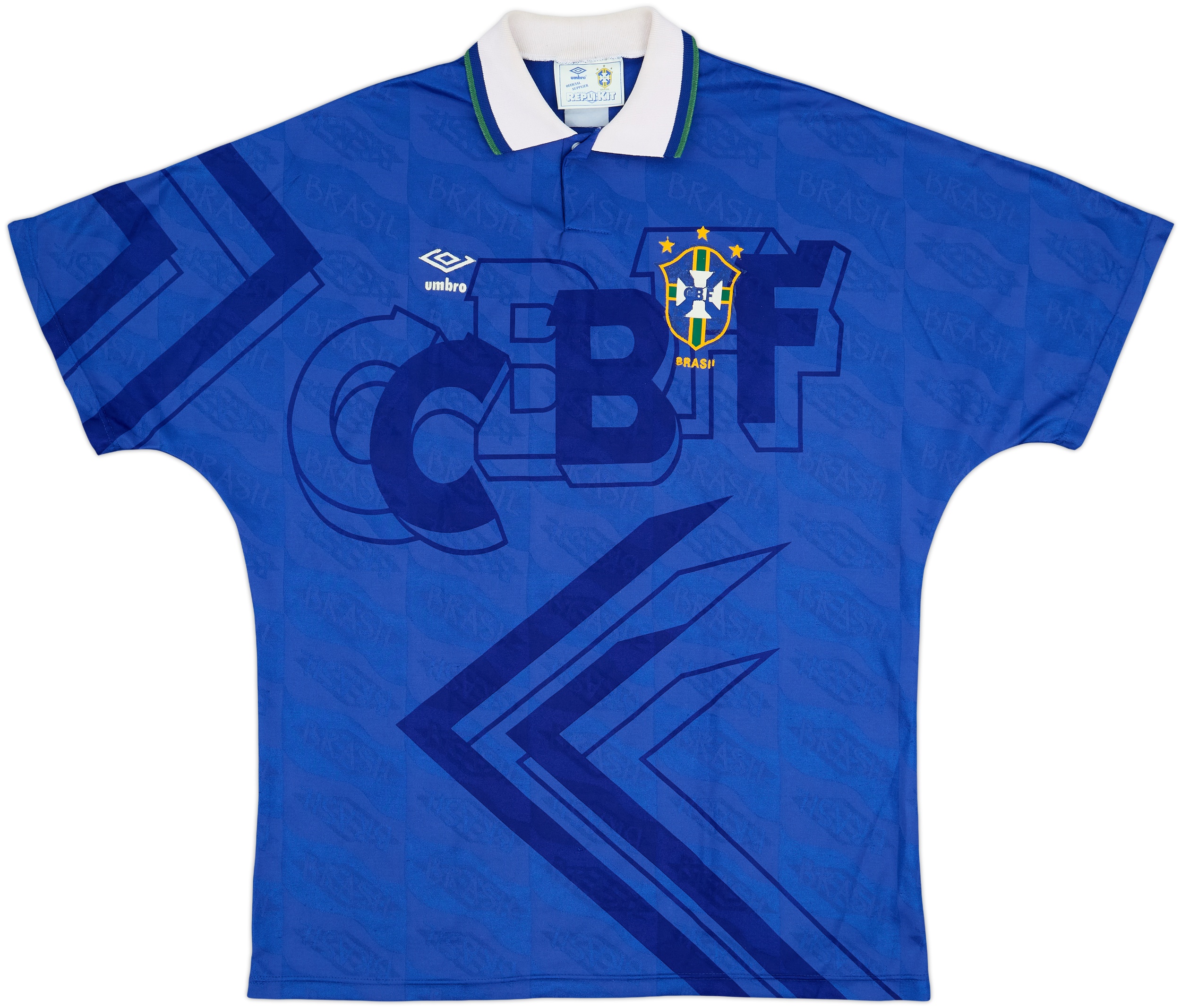 【希少】UMBRO　ブラジル代表　エムブレム　91/93 ユニフォーム　アウェイ 1991-93 Brazil Away Shirt - 4/10 - (XXL)