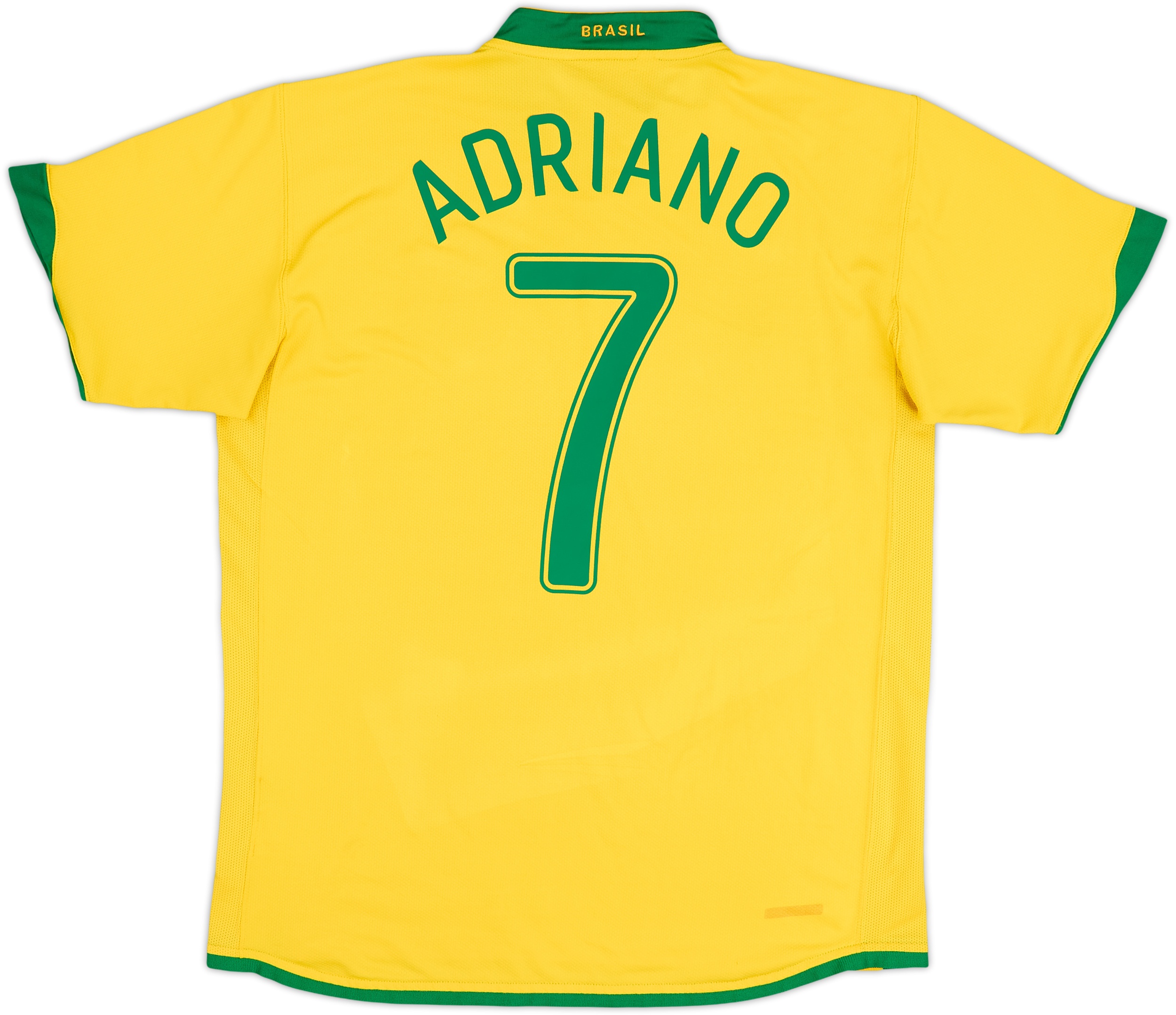 ブラジル代表 ADRIANO 7番 シャツ Lサイズ 2006-08 Brazil Home Shirt Adriano #7 - 6/10 - (L)