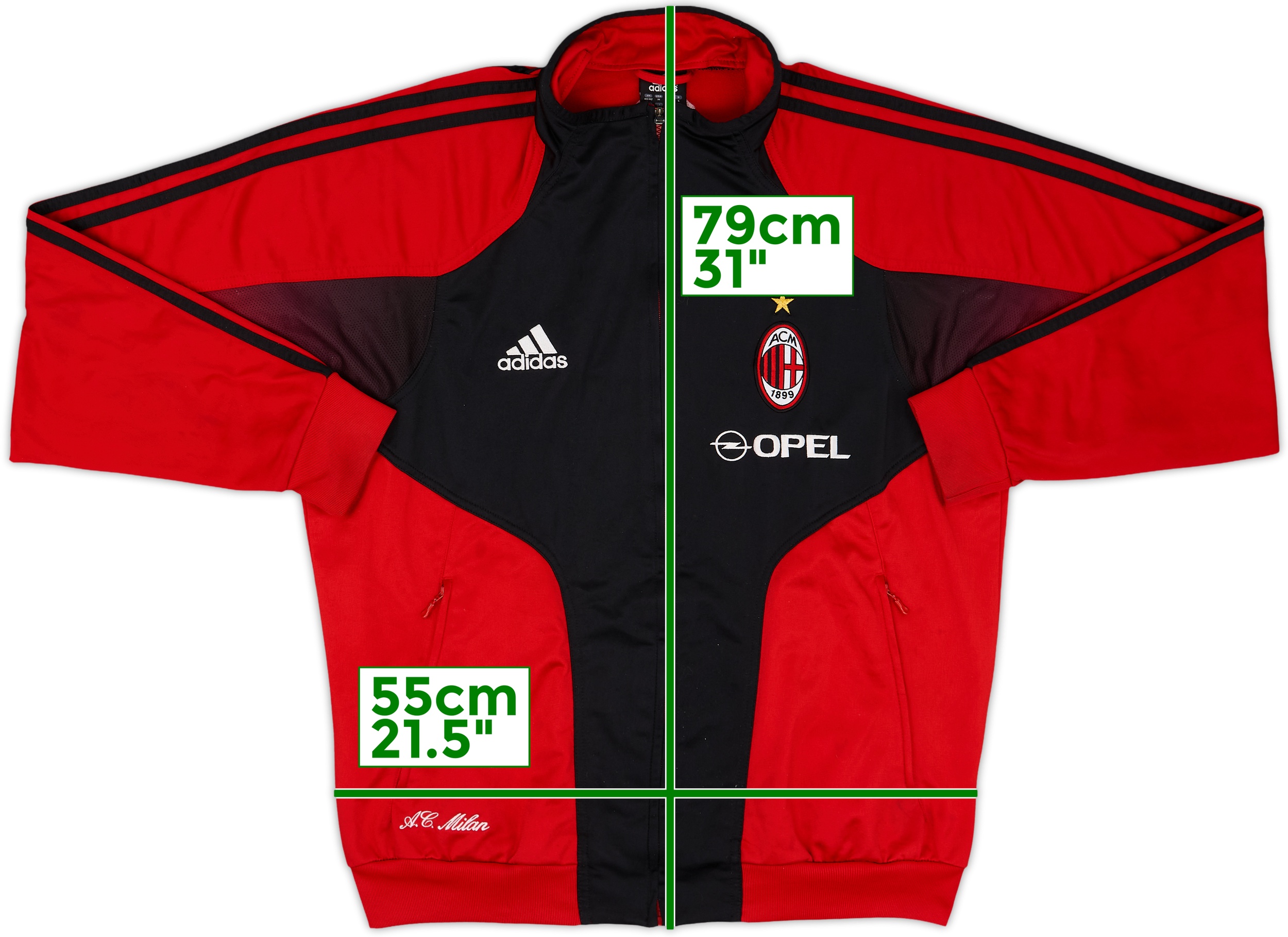 2004-05 AC Milan adidas Track Jacket - 8/10 - (M/L)