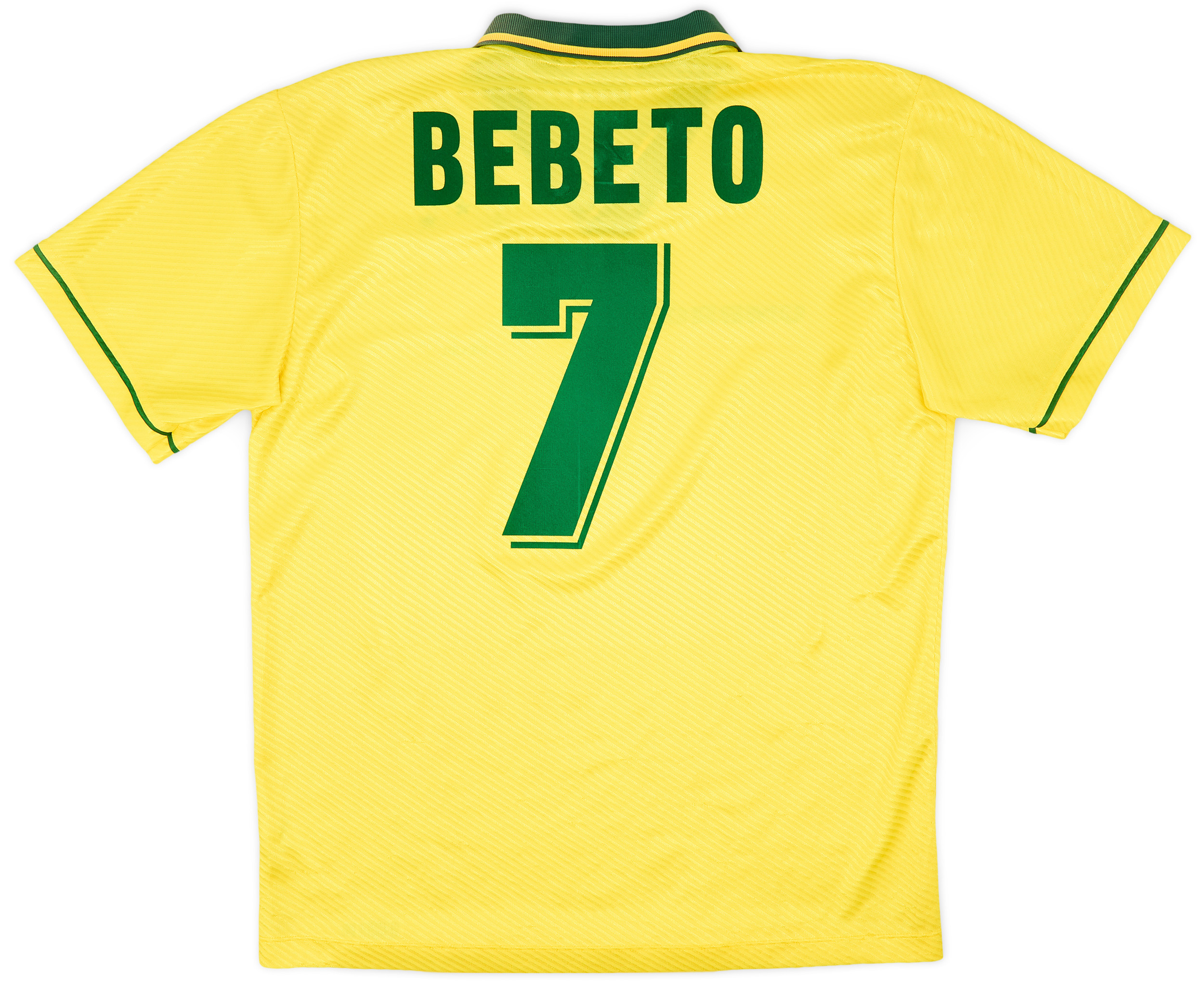 1993-94 Brazil Home Shirt Bebeto #7 - 8/10 - (L)