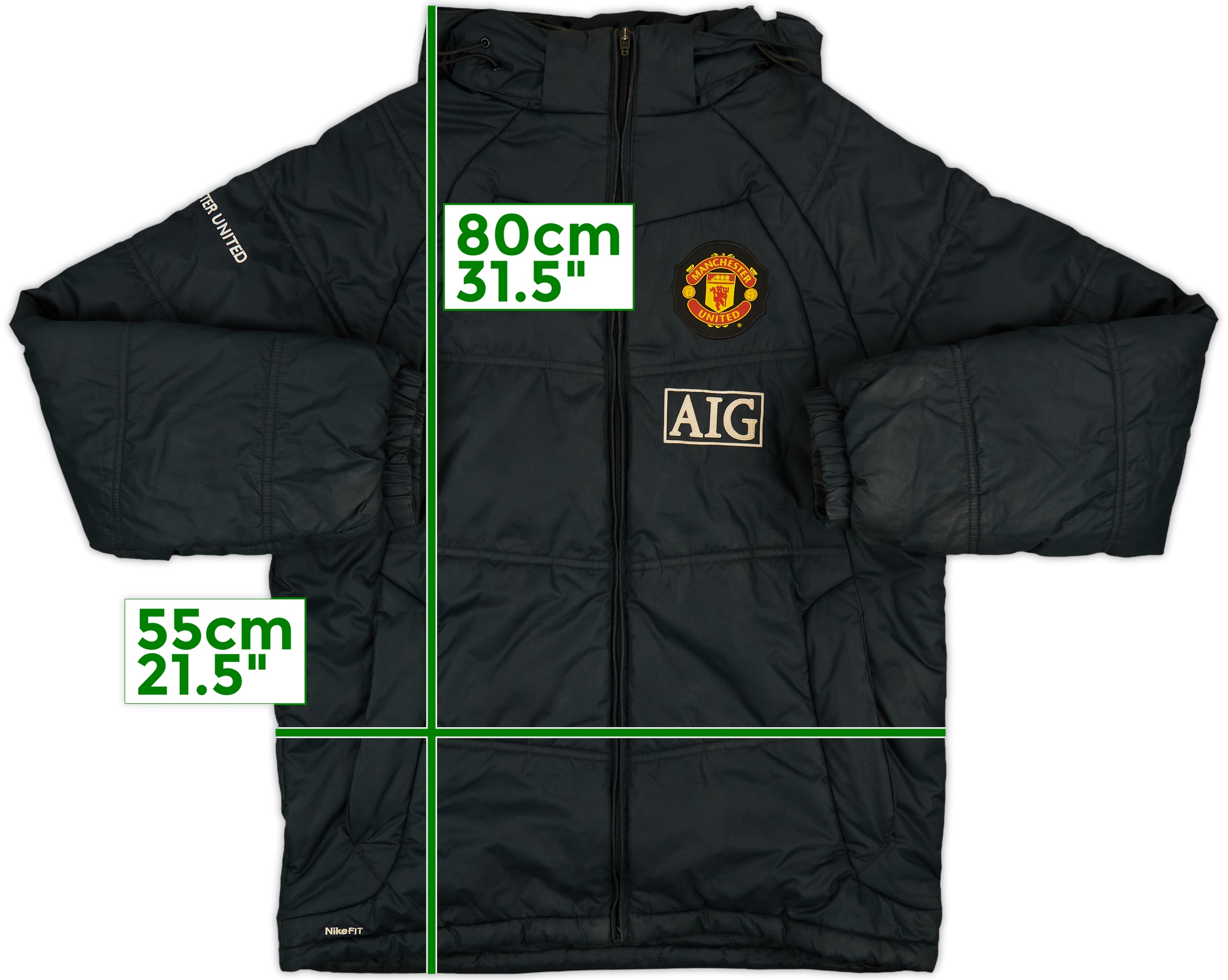 Nike Manchester United 2003/04 ベンチジャケット 2003-04 Manchester United Nike Padded Bench Coat - 8/10 - (M)