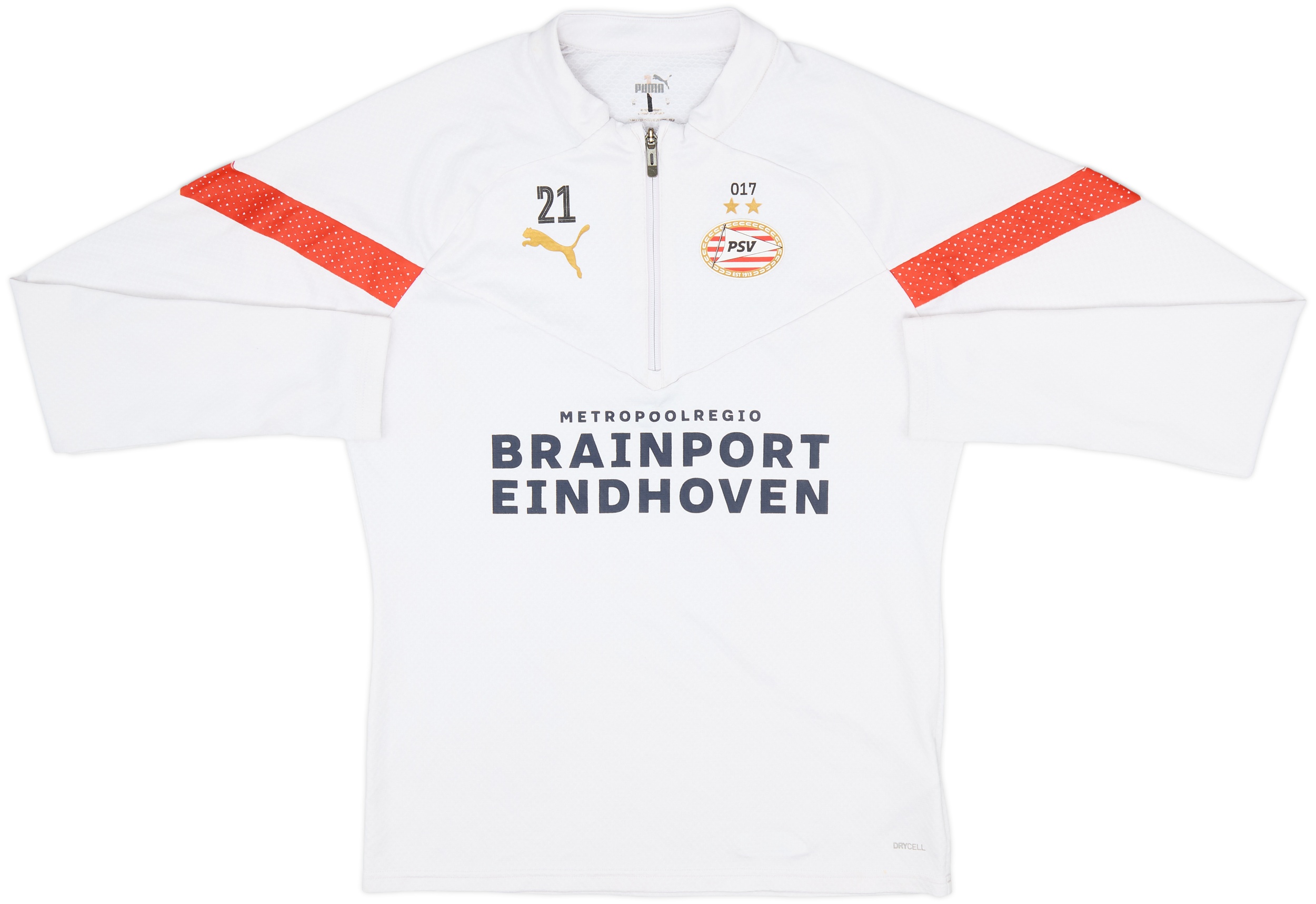 2021-22 PSV Player Issue Puma 1/4 Zip Sweat Top #21 - 5/10 - (M)