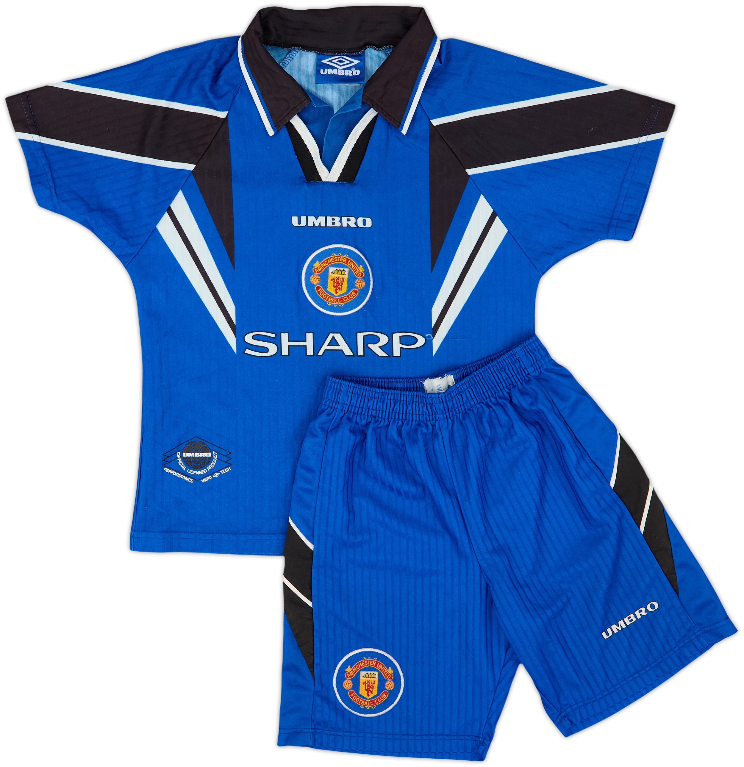 ウェア Manchester United 96/97 S/S Uniform #14 1996-98 Manchester United Third Shirt & Shorts - 6/10 - (S.Boys)