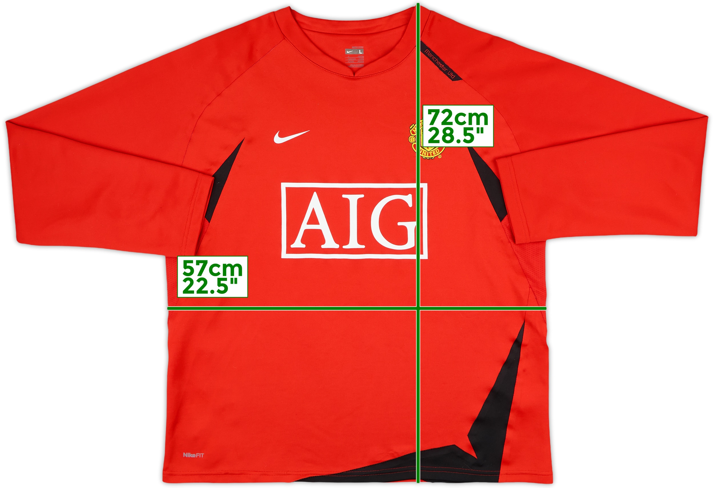 2007-08 Manchester United Nike Sweat Top - 8/10 - (L)
