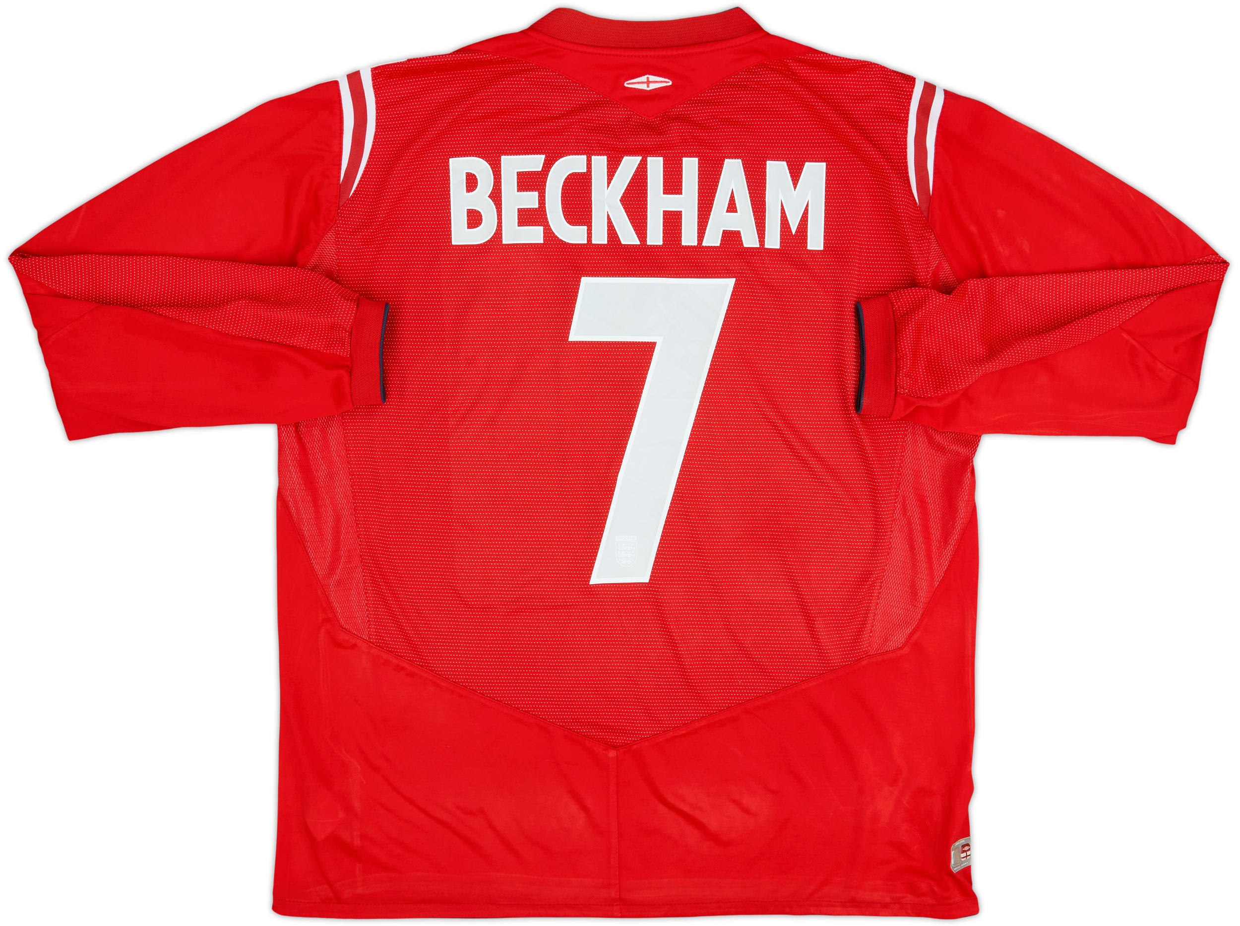 2004-06 England Away L/S Shirt Beckham #7 - 9/10 - (XXL)