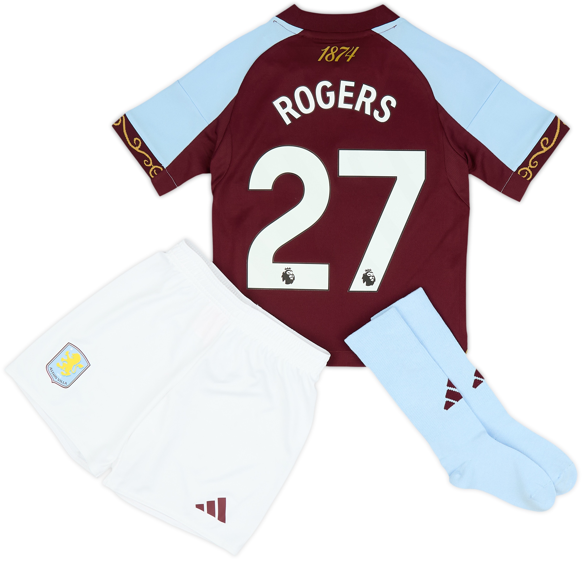 2025-26 Aston Villa Home Full Kit Rogers #27 (Little Kids)
