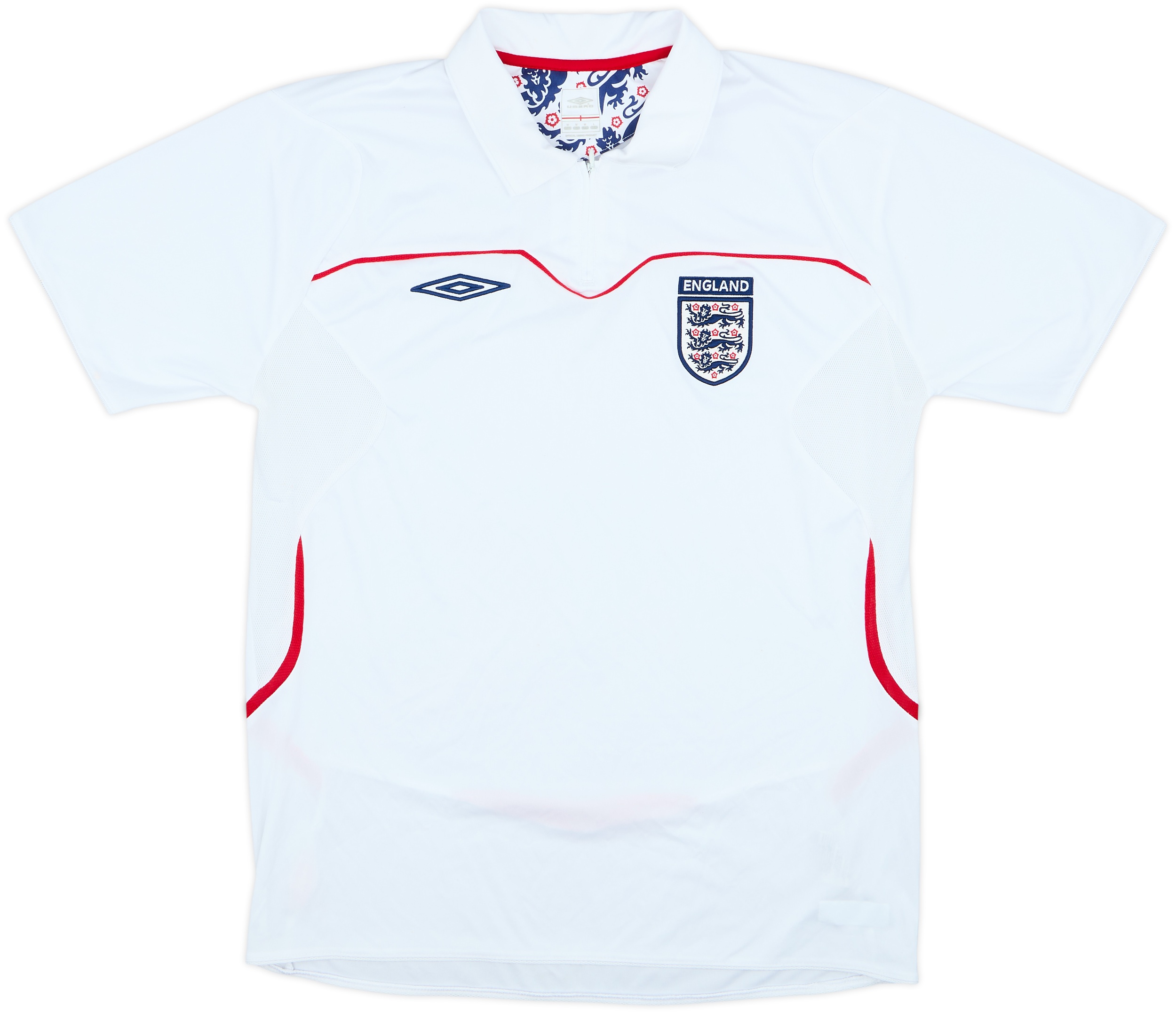 2004-06 England Umbro 1/4 Zip Polo Shirt - 7/10 - (M)