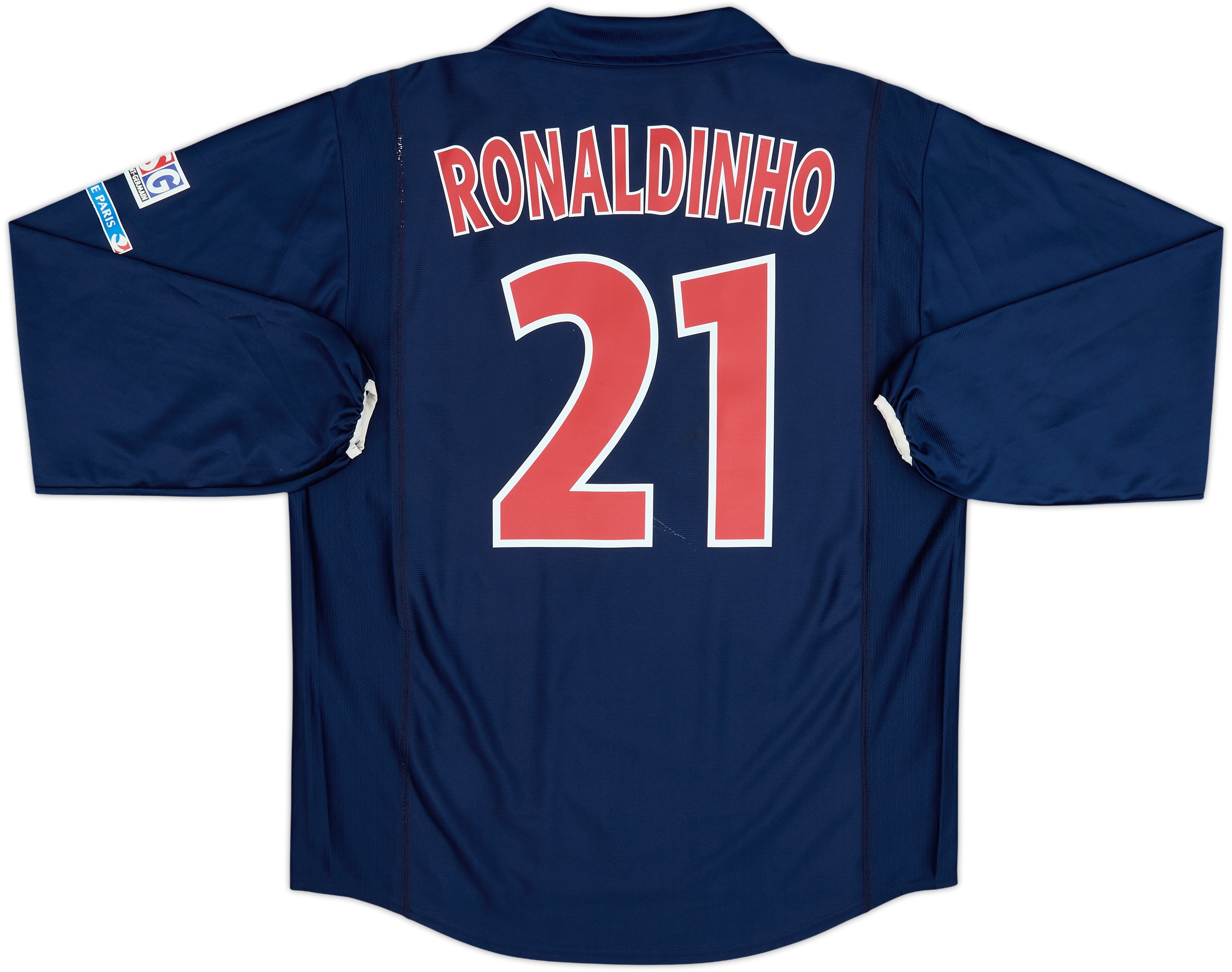 パリ・サンジェルマン RONALDINHO 21 L 2001-02 Paris Saint-Germain Home L/S Shirt Ronaldinho #21 - 6/10 - (L)