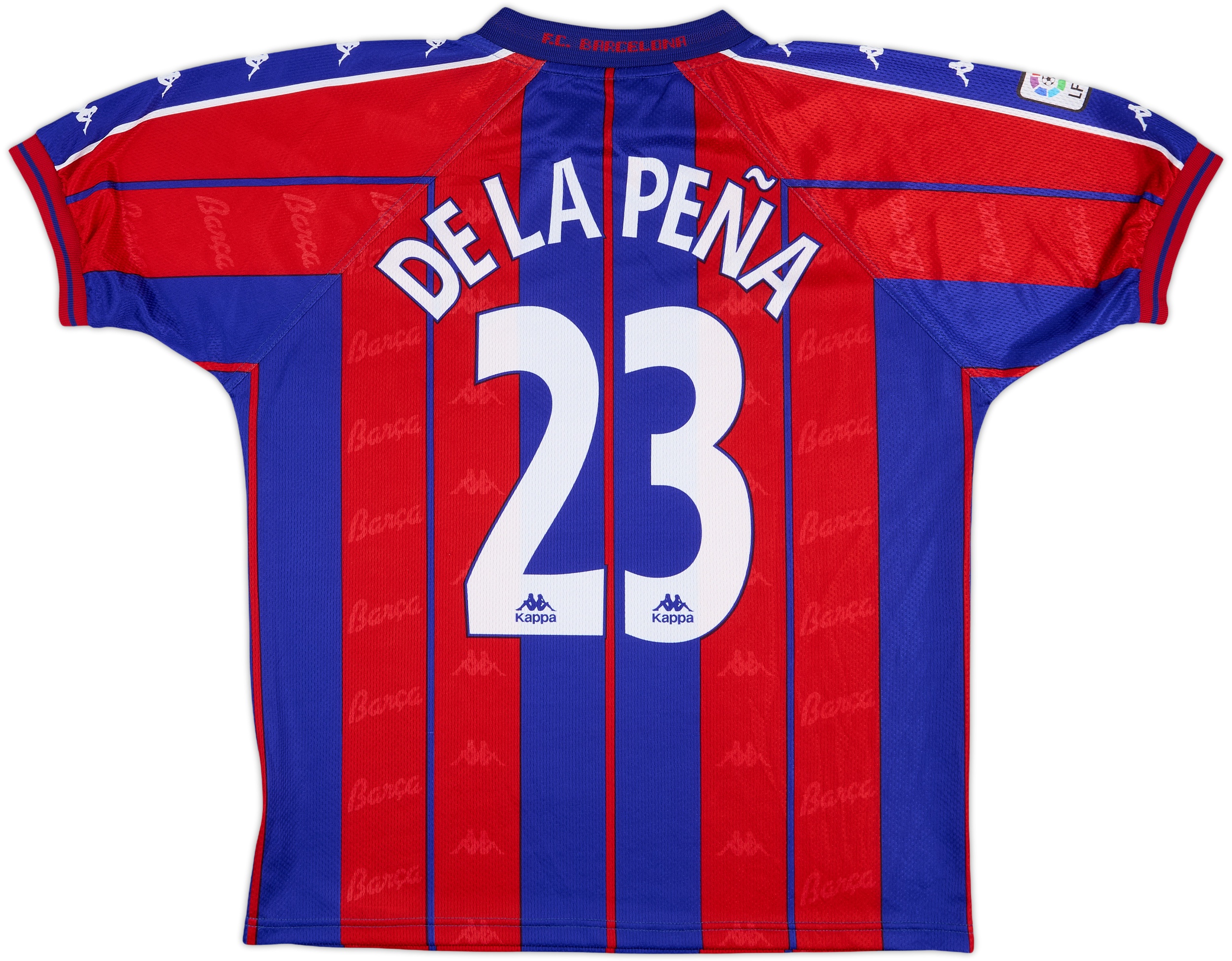 1997-98 Barcelona Home Shirt De La Pena #23 - 8/10 - (M)