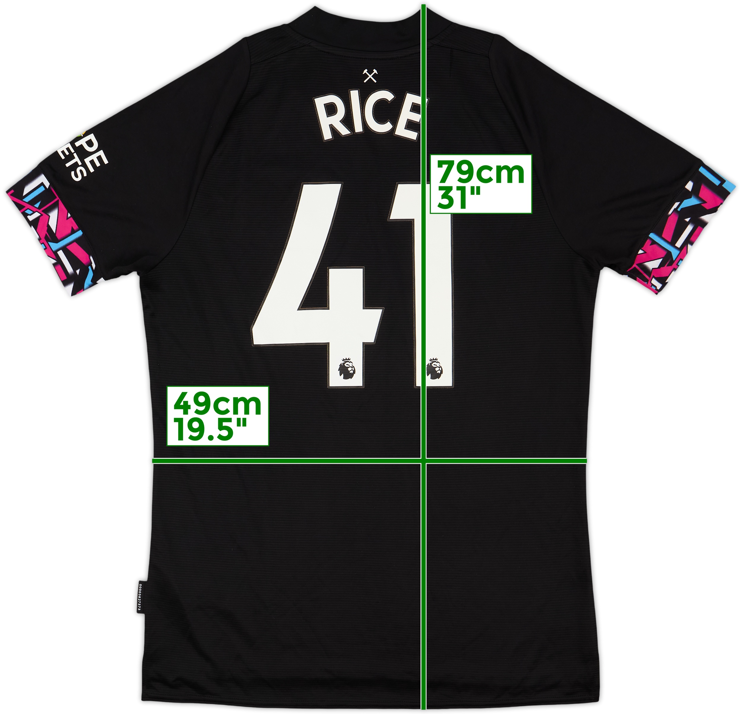 ウェストハムユナイテッド ライス 41 2022/23シーズンホームユニフォーム 2022-23 West Ham Home Shirt Rice #41
