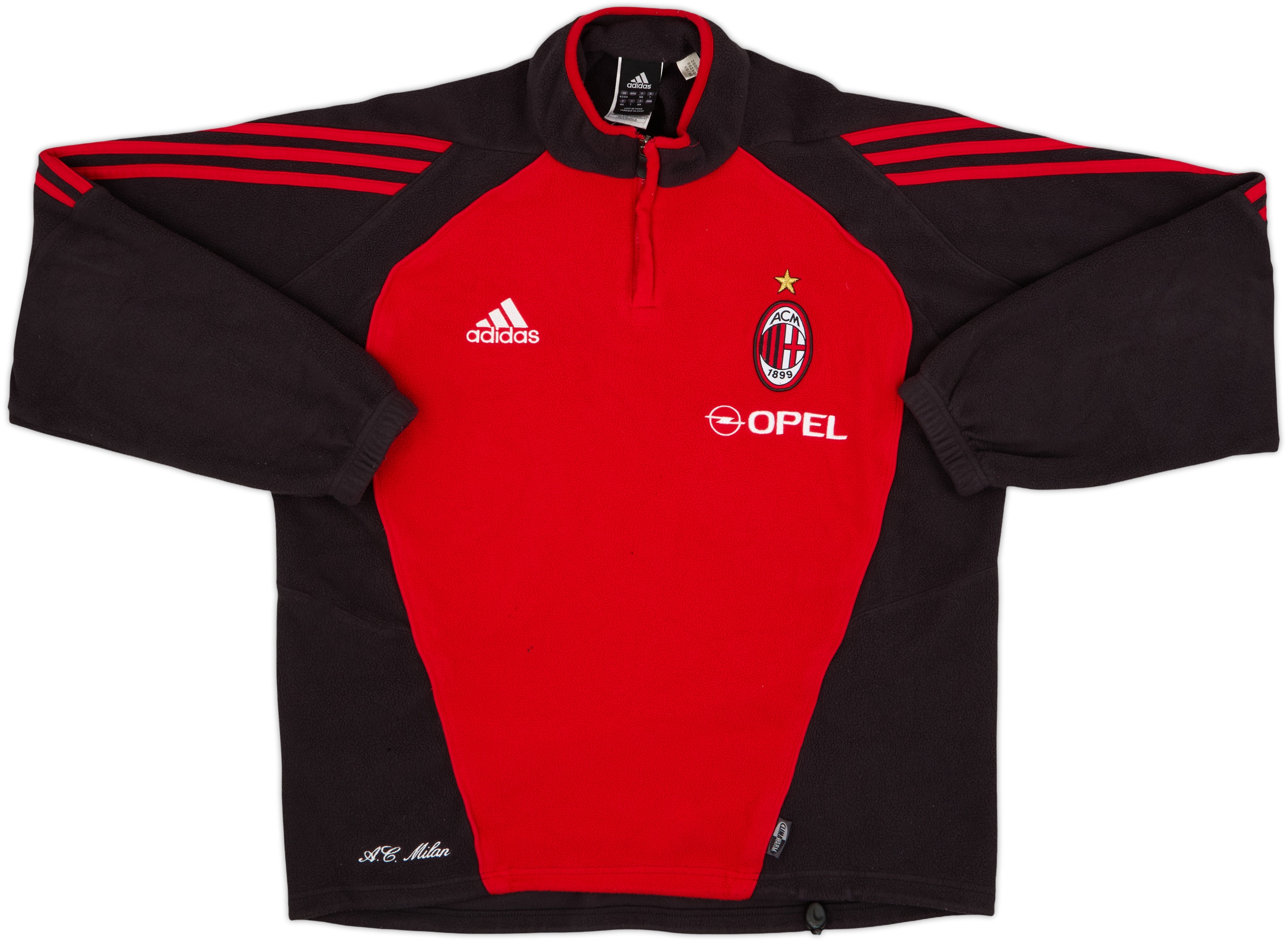 2005-06 AC Milan Player Issue adidas 1/4 Zip Drill Top - 8/10 - (L)