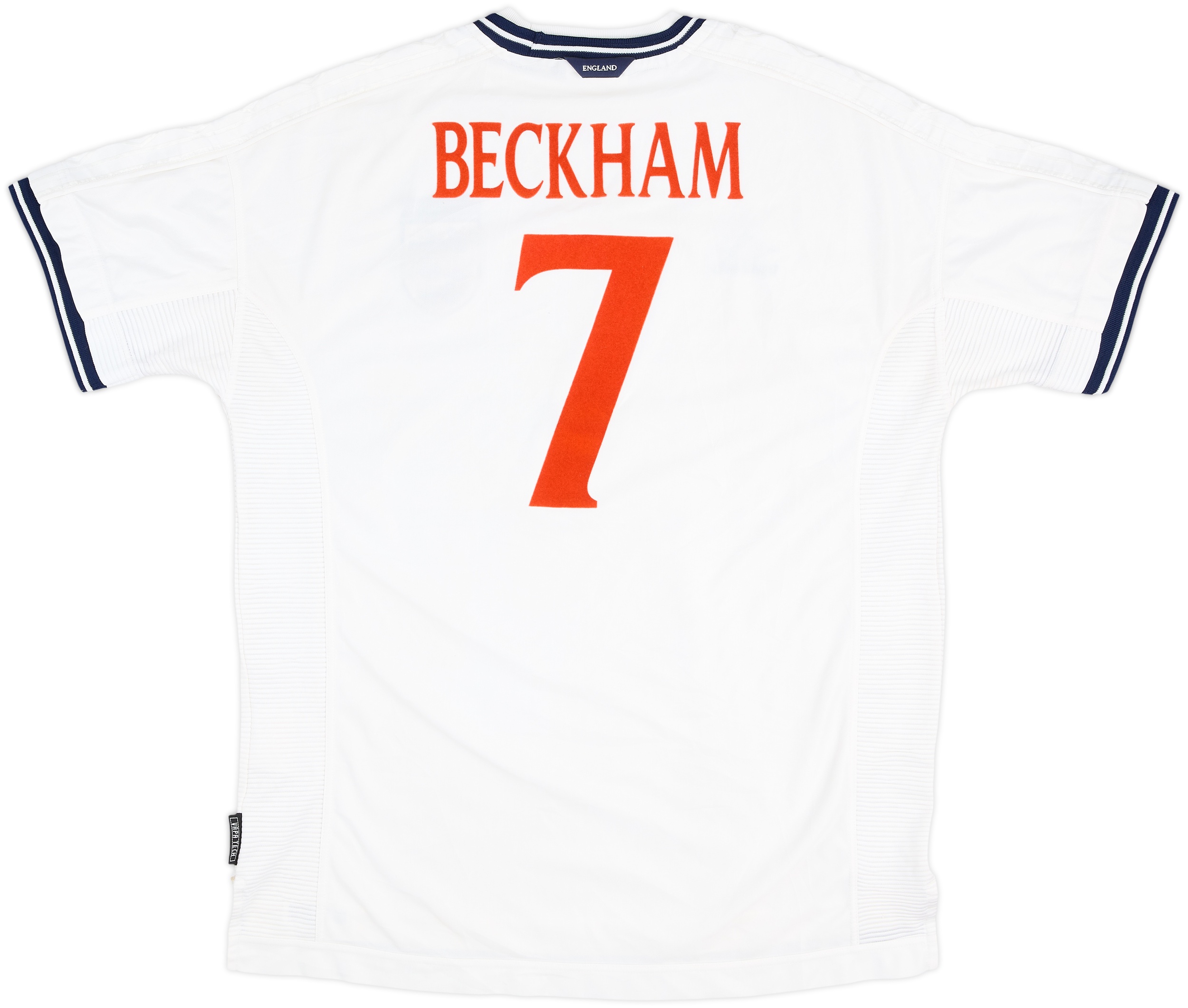 BECKHAM 7 ユニフォーム VAPA TECH PERFORMANCE 1999-01 England Home Shirt Beckham #7 - 6/10 - (XL)