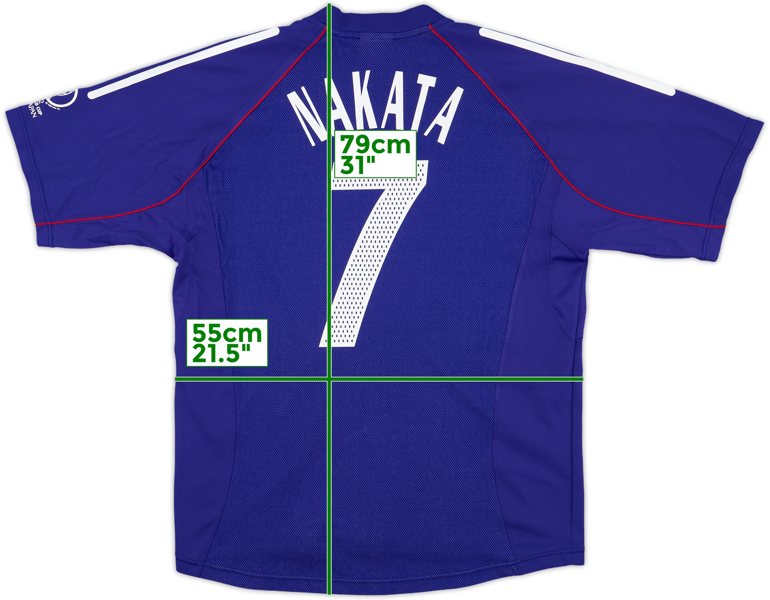 新品、未使用！2002日本代表 NAKATA 7 ワールドカップシャツ 半袖 Japan Home 2002 JFA H. NAKATA #7 Football Shirt Jersey